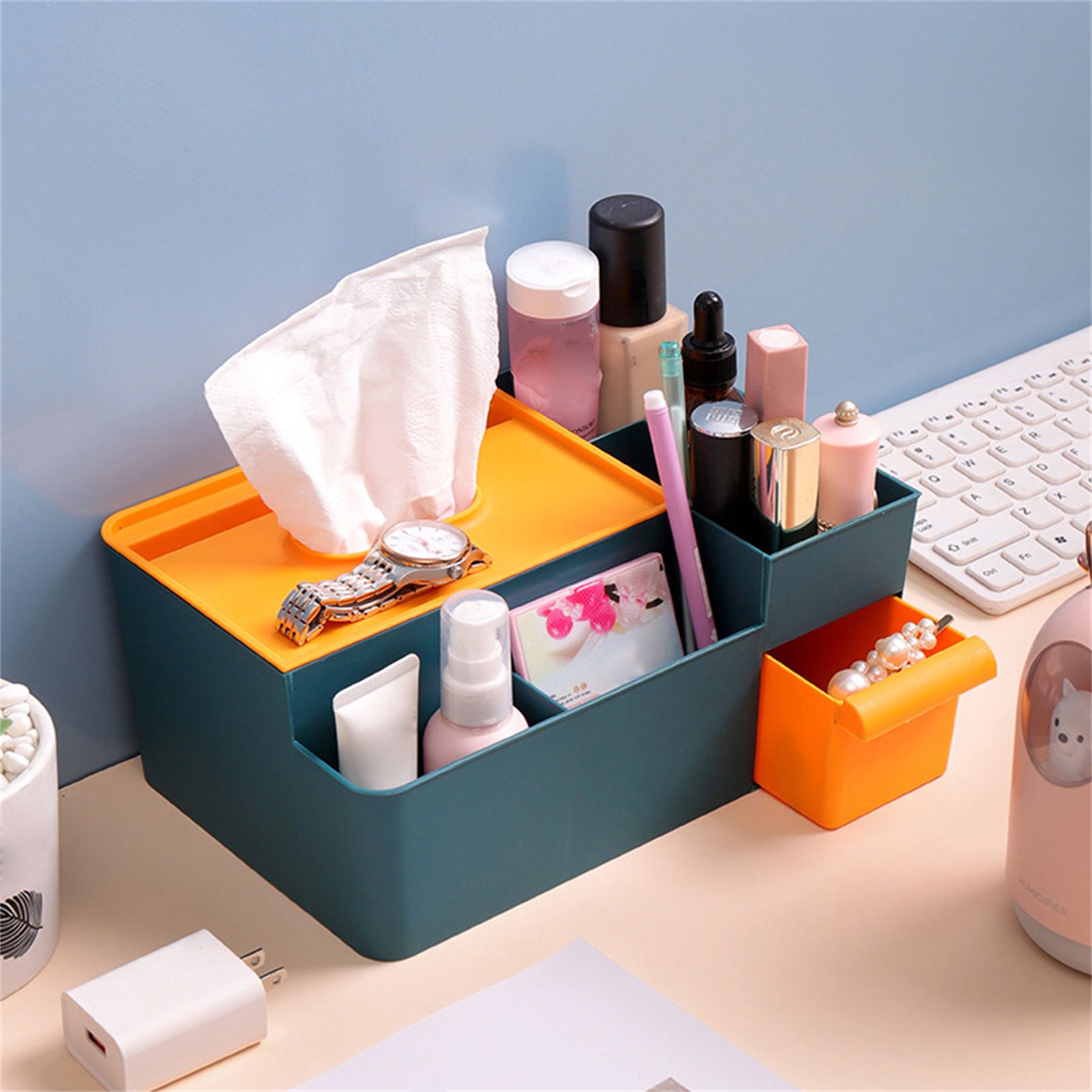 Tissue Box Cover Multipurpose Stylish Decorative Facial Tissue Holder for view 2