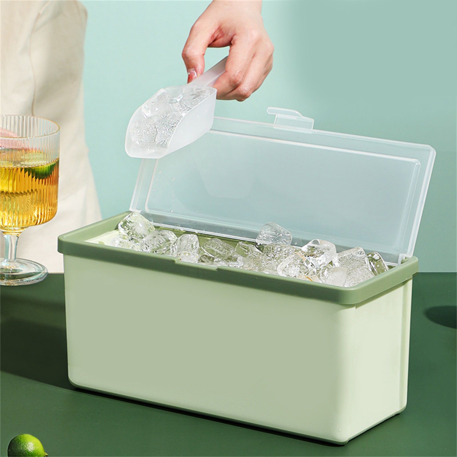 3 Layer Ice Cube Tray Large Capacity Easy Demoulding Pull Out Ice Cube Bin view 5