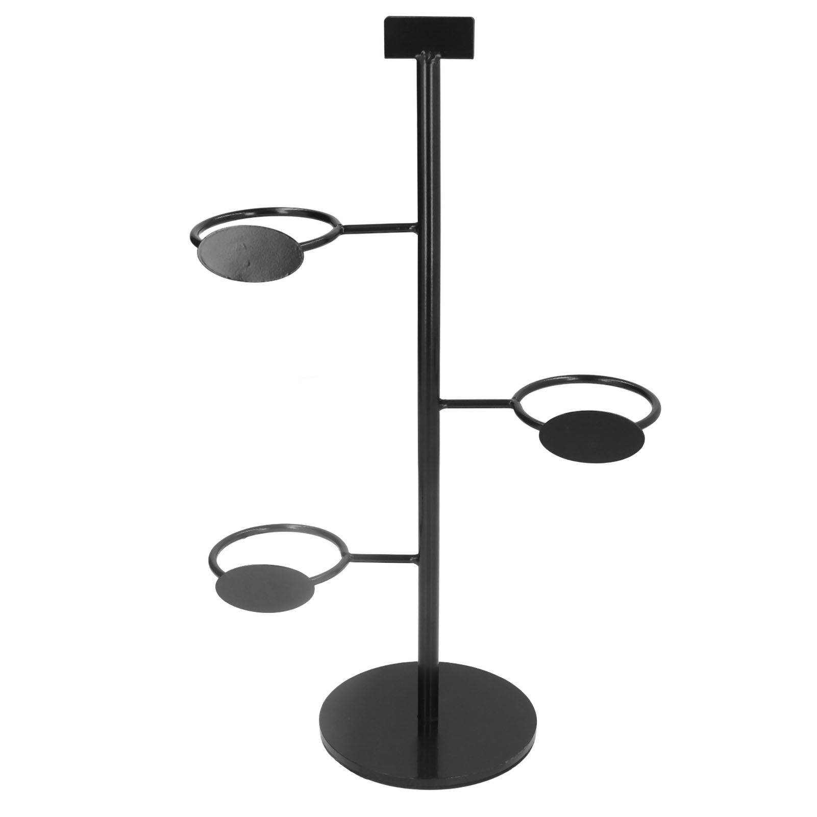 Cup Holder 3 Holes Black Appearance Iron Material Simple Stylish Cup Display view 2
