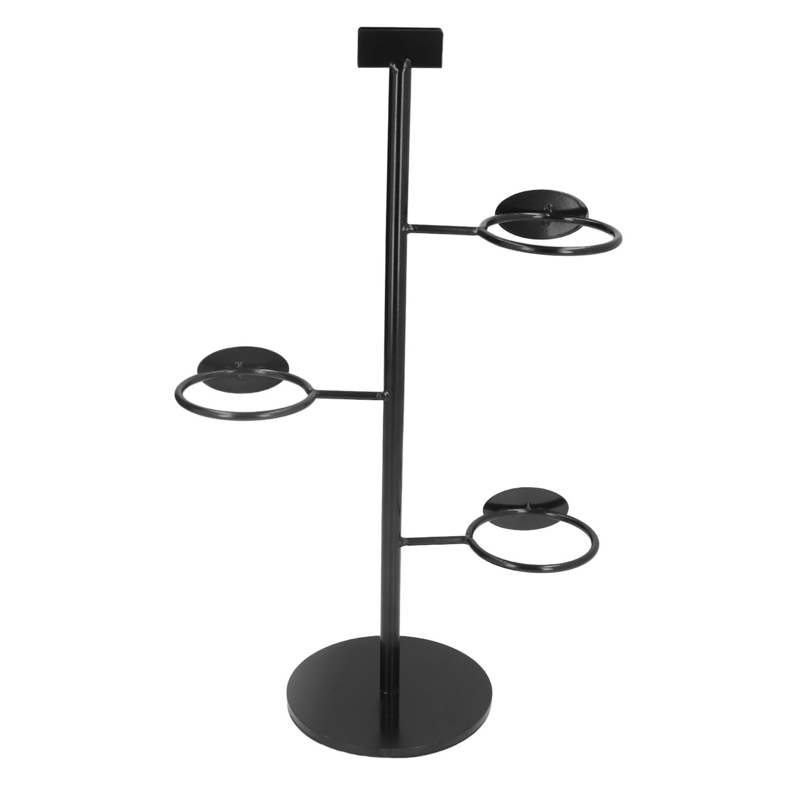 Cup Holder 3 Holes Black Appearance Iron Material Simple Stylish Cup Display view 3