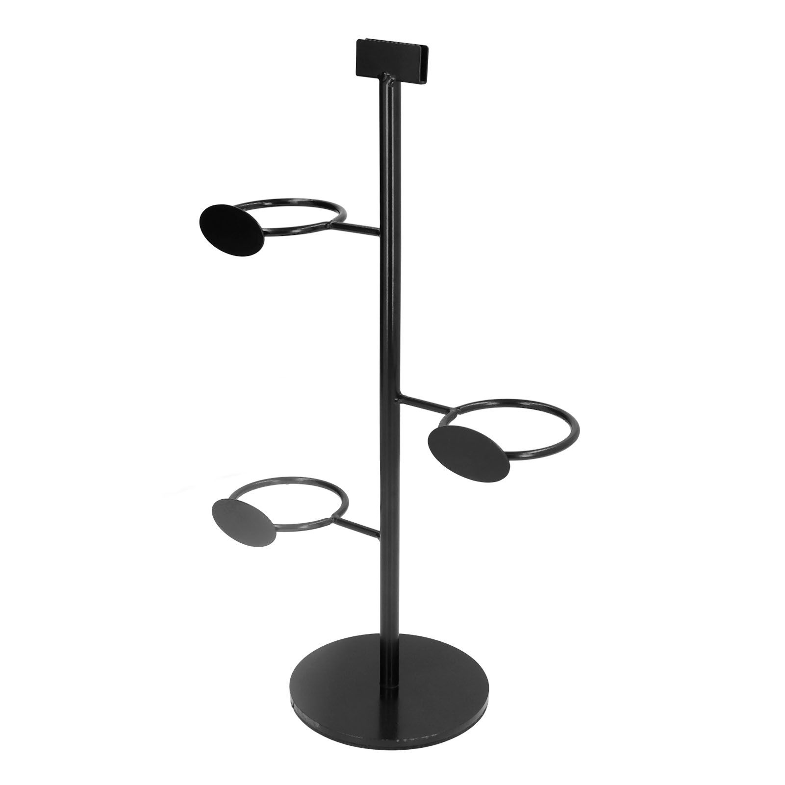 Cup Holder 3 Holes Black Appearance Iron Material Simple Stylish Cup Display view 4