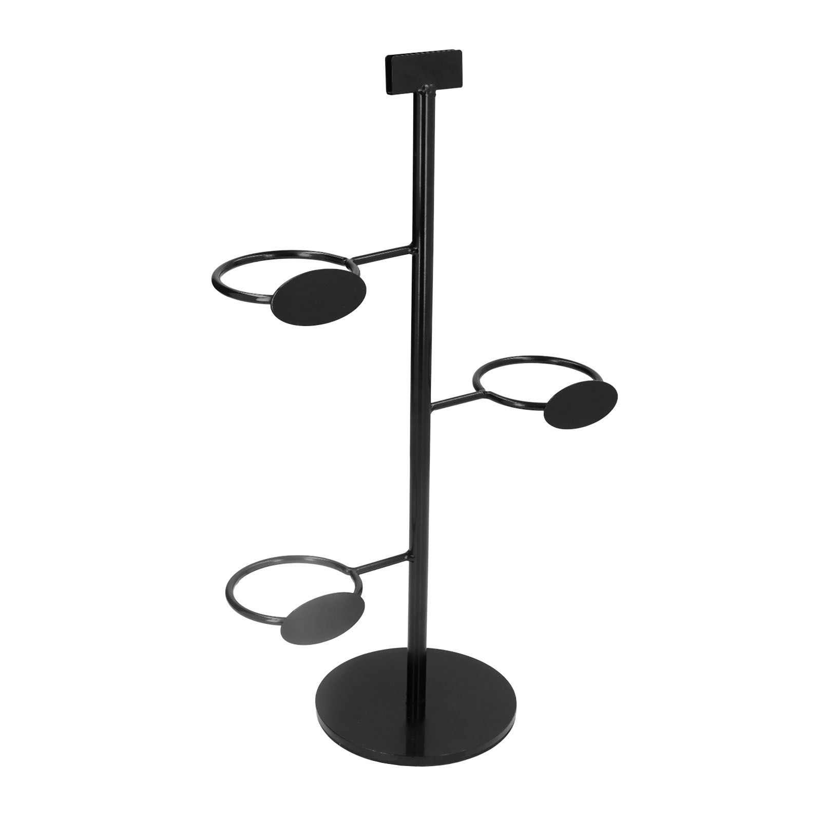 Cup Holder 3 Holes Black Appearance Iron Material Simple Stylish Cup Display view 5