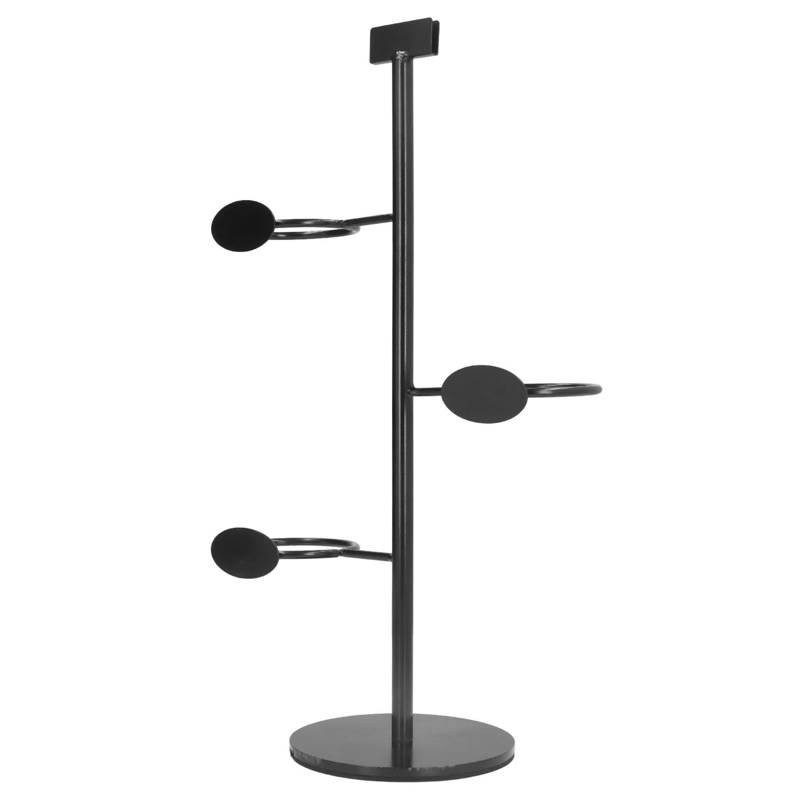 Cup Holder 3 Holes Black Appearance Iron Material Simple Stylish Cup Display view 7