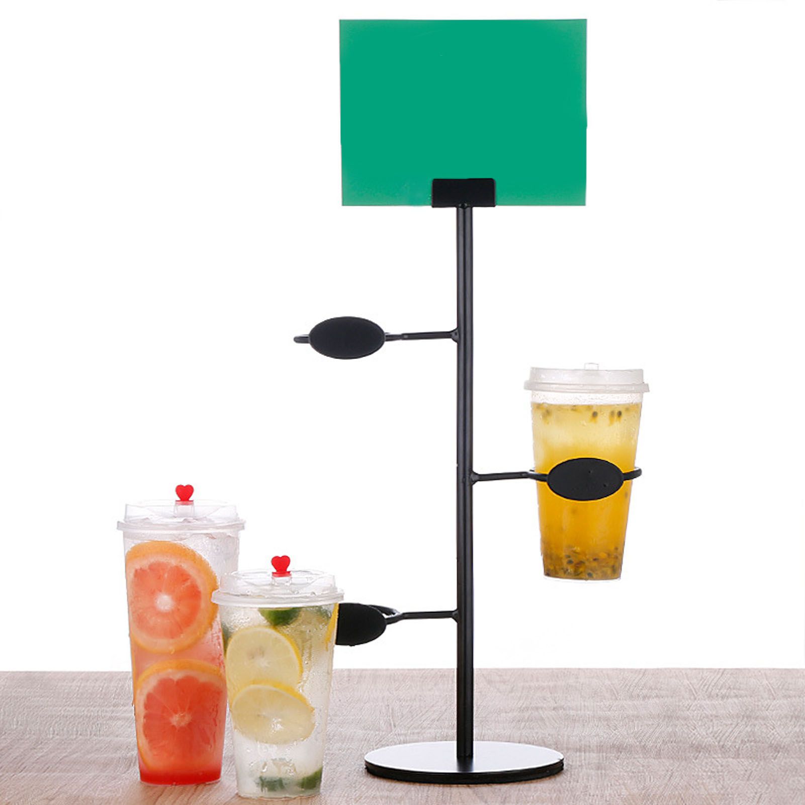 Cup Holder 3 Holes Black Appearance Iron Material Simple Stylish Cup Display view 10