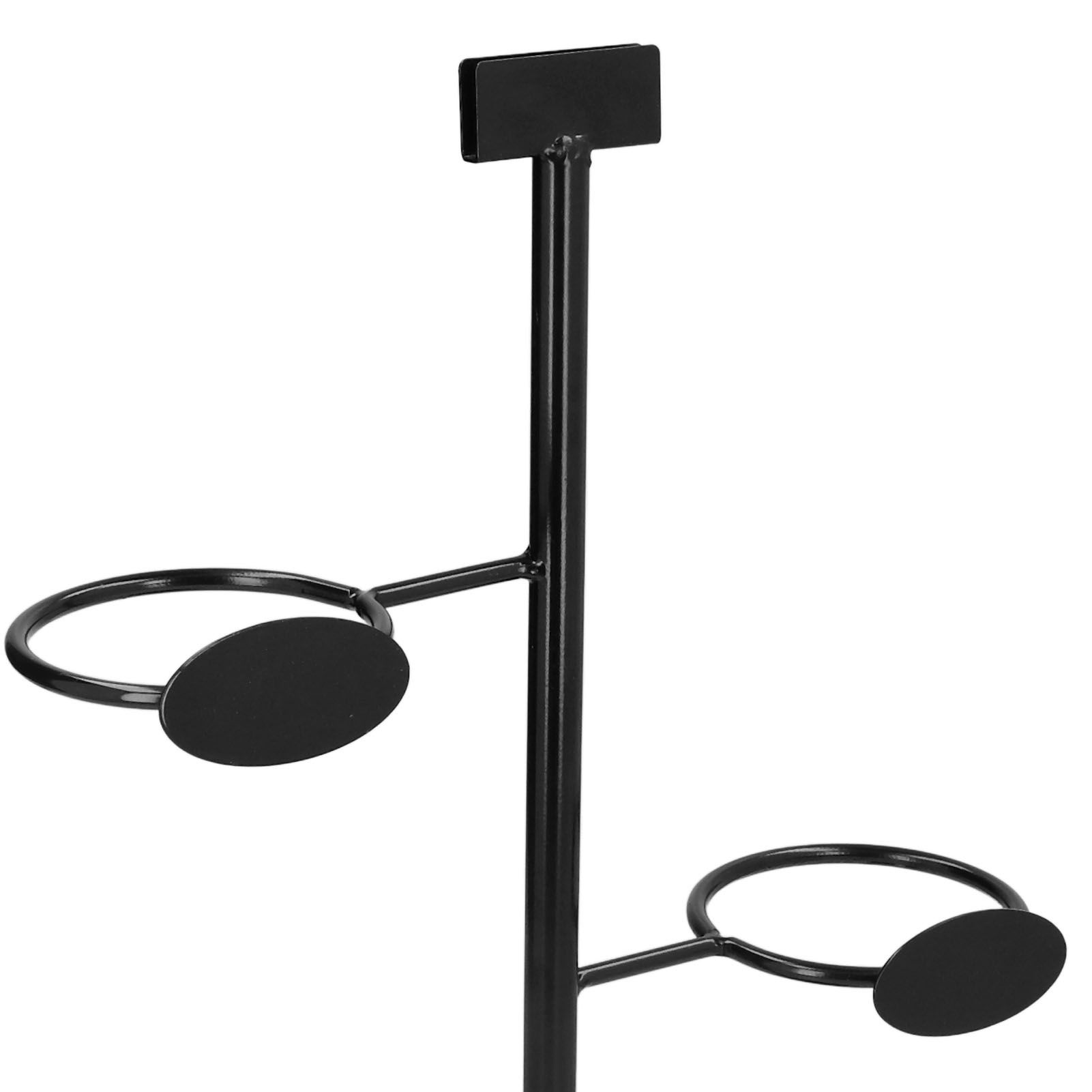 Cup Holder 3 Holes Black Appearance Iron Material Simple Stylish Cup Display view 14
