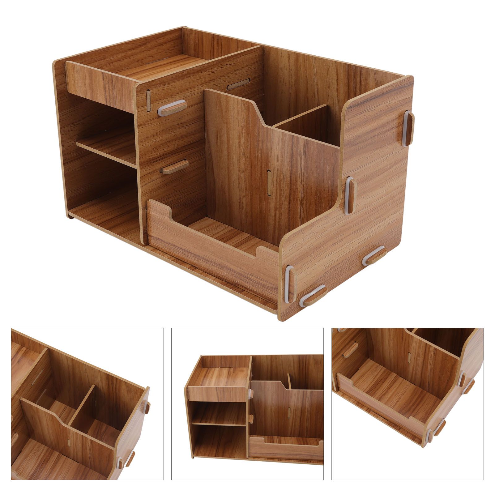 Wooden Desk Organize Shelf Multi Layer Space Saving Tabletop Storage Box for view 9