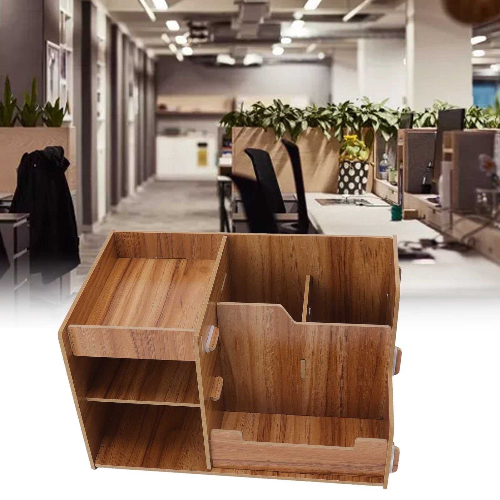 Wooden Desk Organize Shelf Multi Layer Space Saving Tabletop Storage Box for view 10