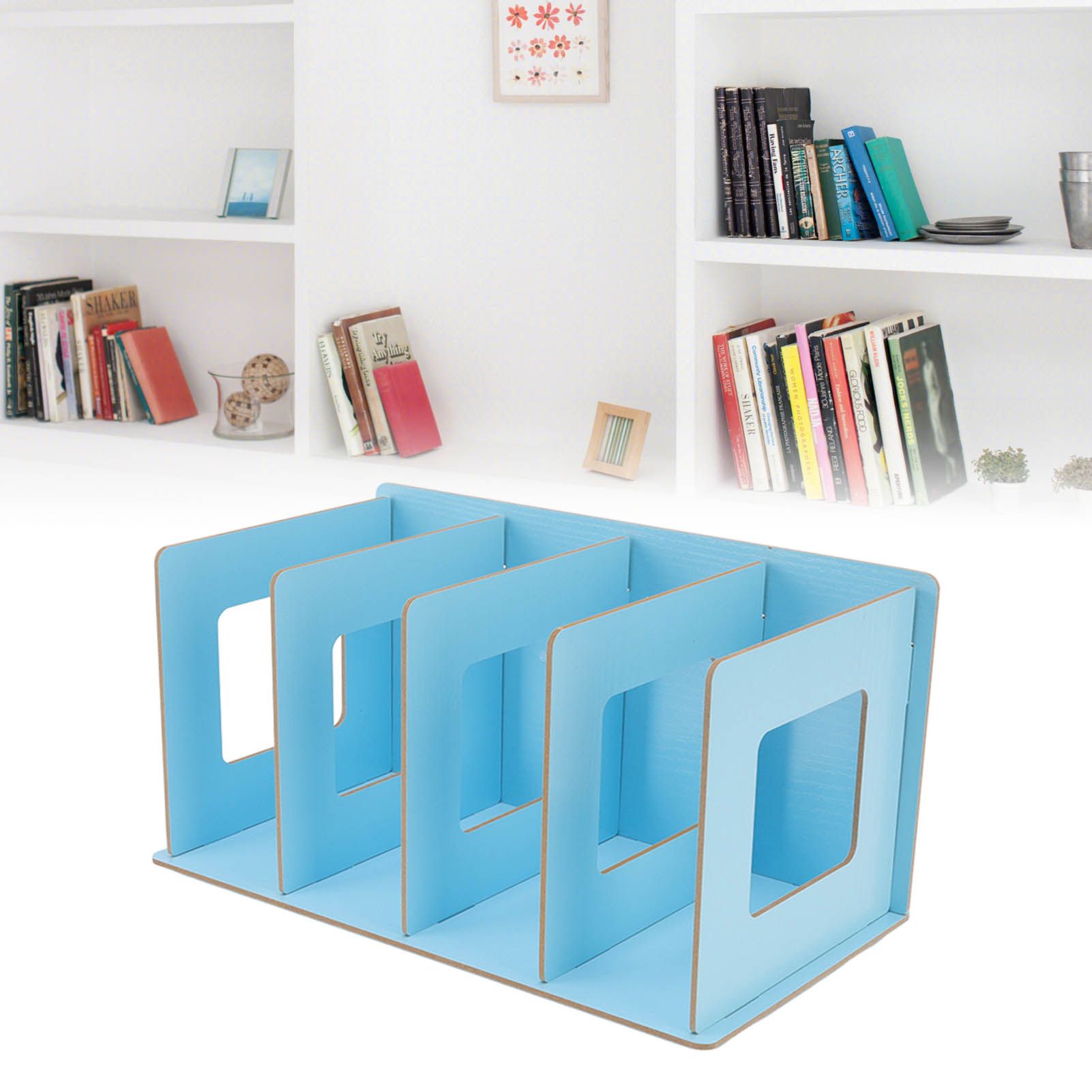 Desk Book Rack Space Saving Wooden Card Magazine Holder DIY Desktop Bookshelf view 12