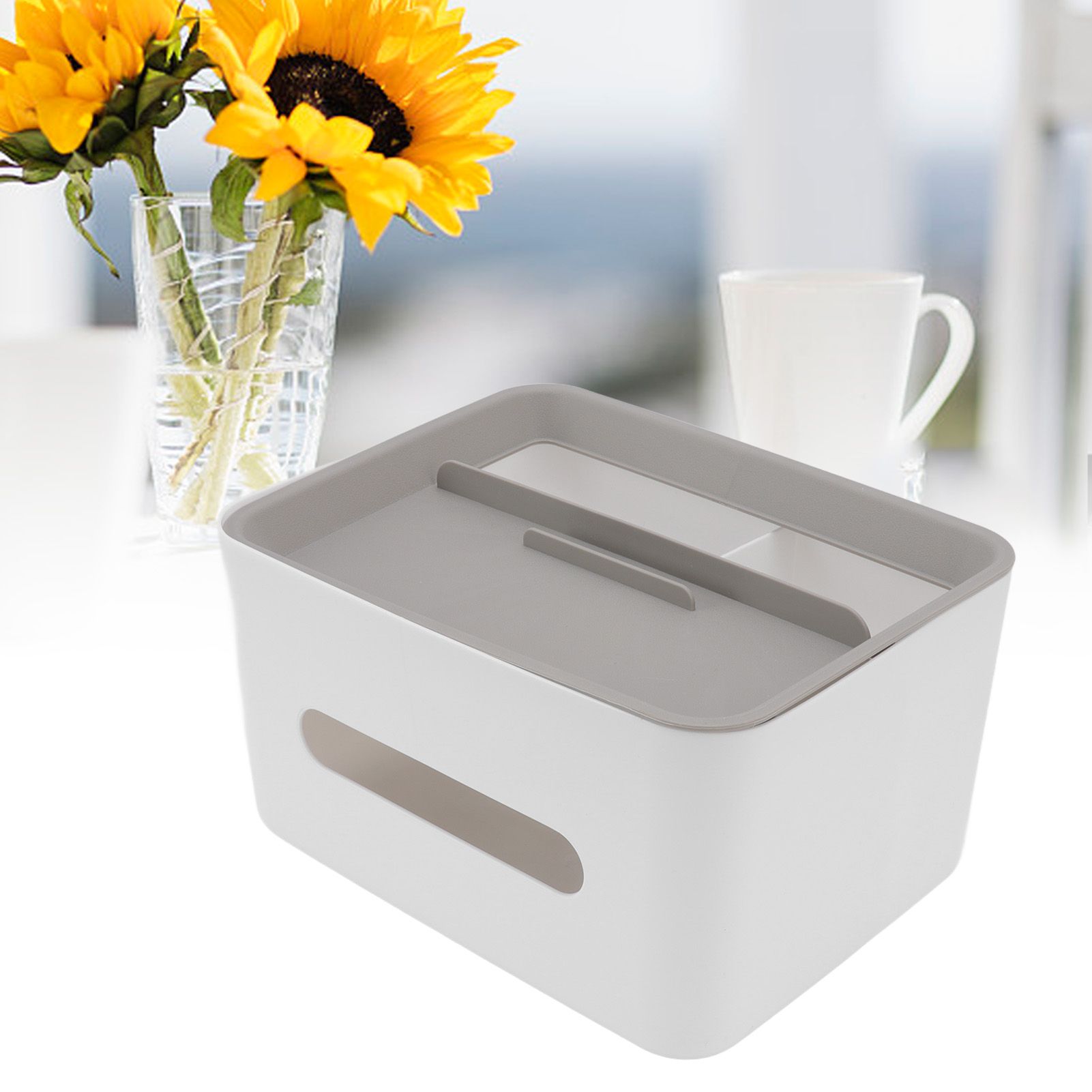 Tissue Box Cover Rectangular Plastic Remote Control Stationery Storage Napkin view 12