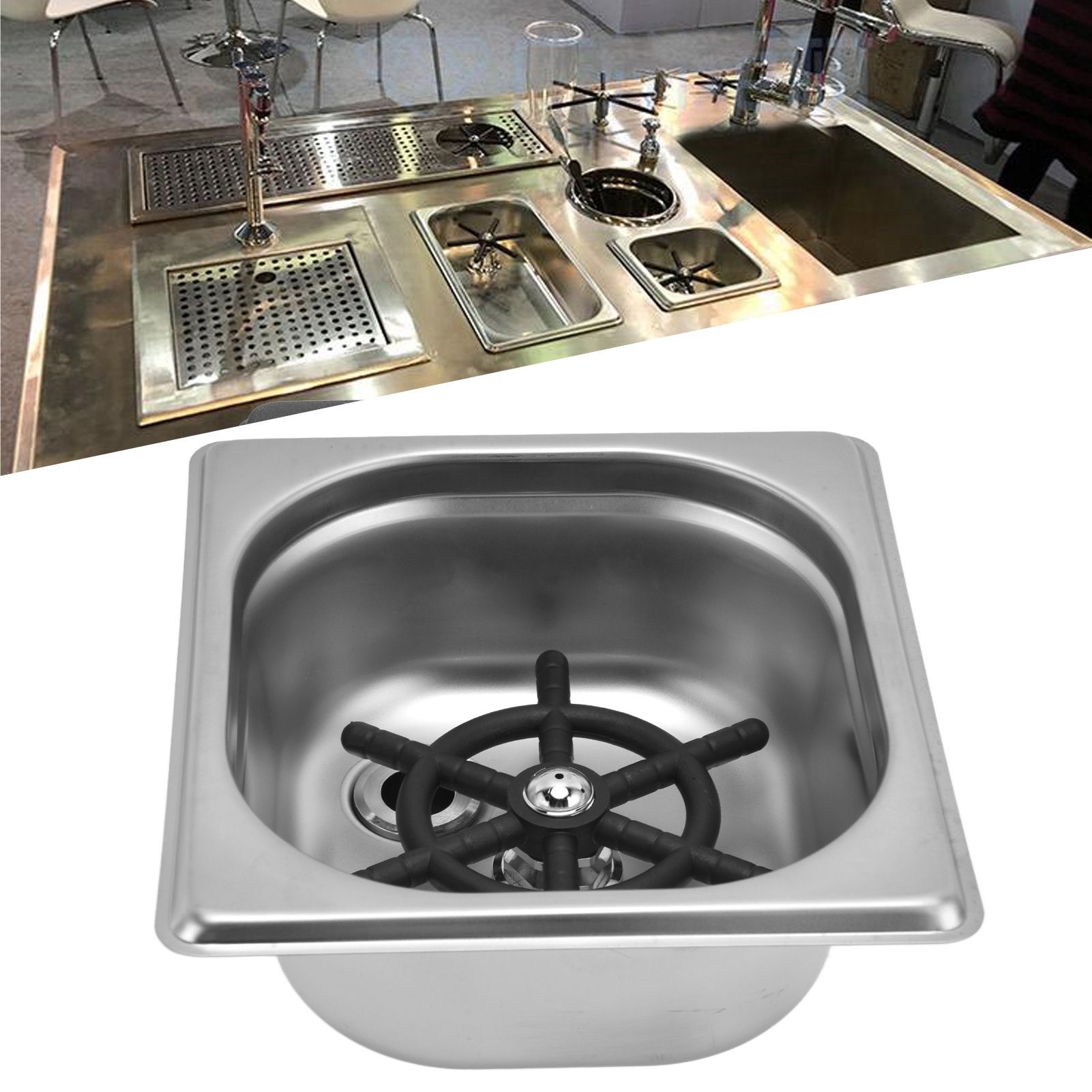 Glass Rinser Stainless Steel Automatic Cup Washer Cleaner for Bar Pub view 12