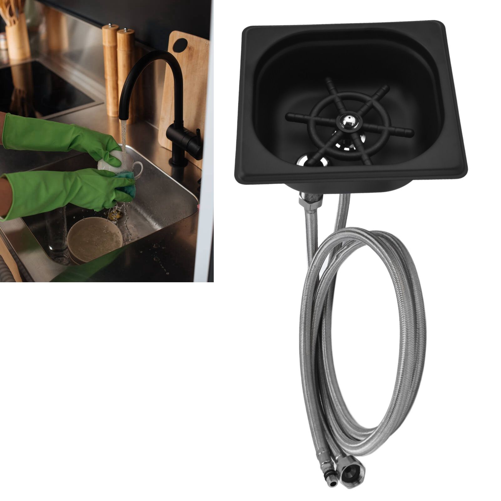 Glass Rinser Stainless Steel Automatic Cup Washer Cleaner for Bar Pub view 11