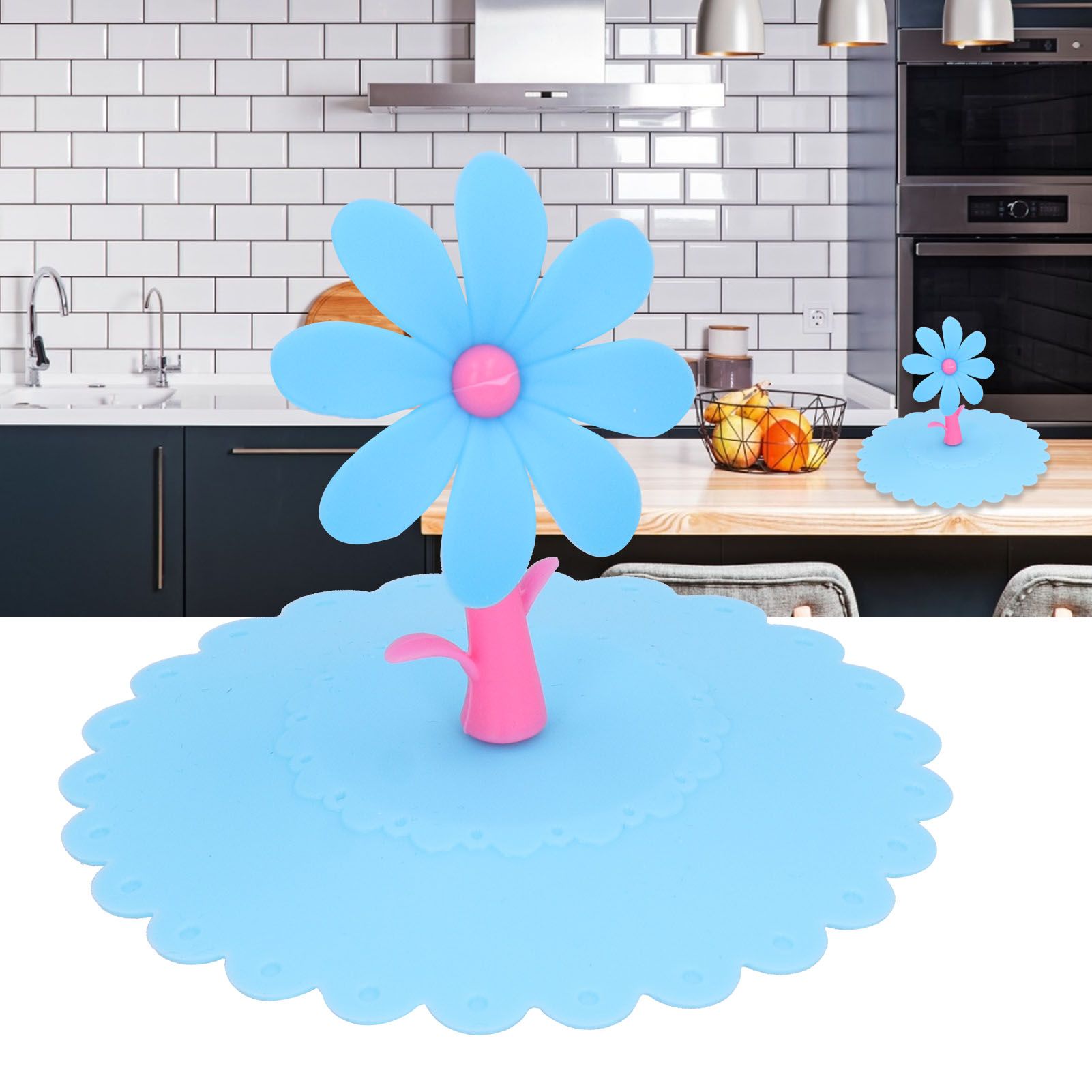 Silicone Lid Dustproof Hot and Cold Beverage Cup Cover with Flower Shape view 11