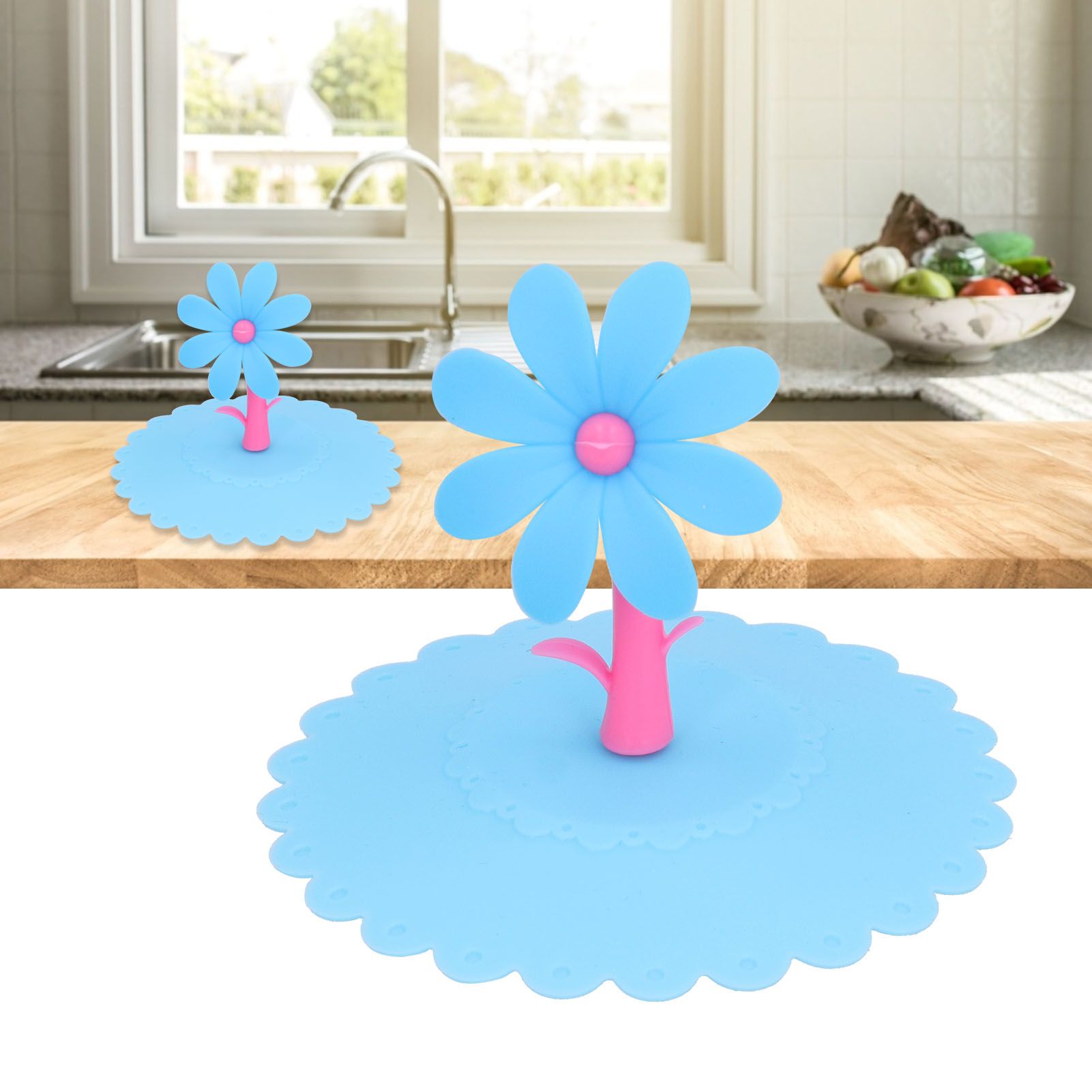 Silicone Lid Dustproof Hot and Cold Beverage Cup Cover with Flower Shape view 12