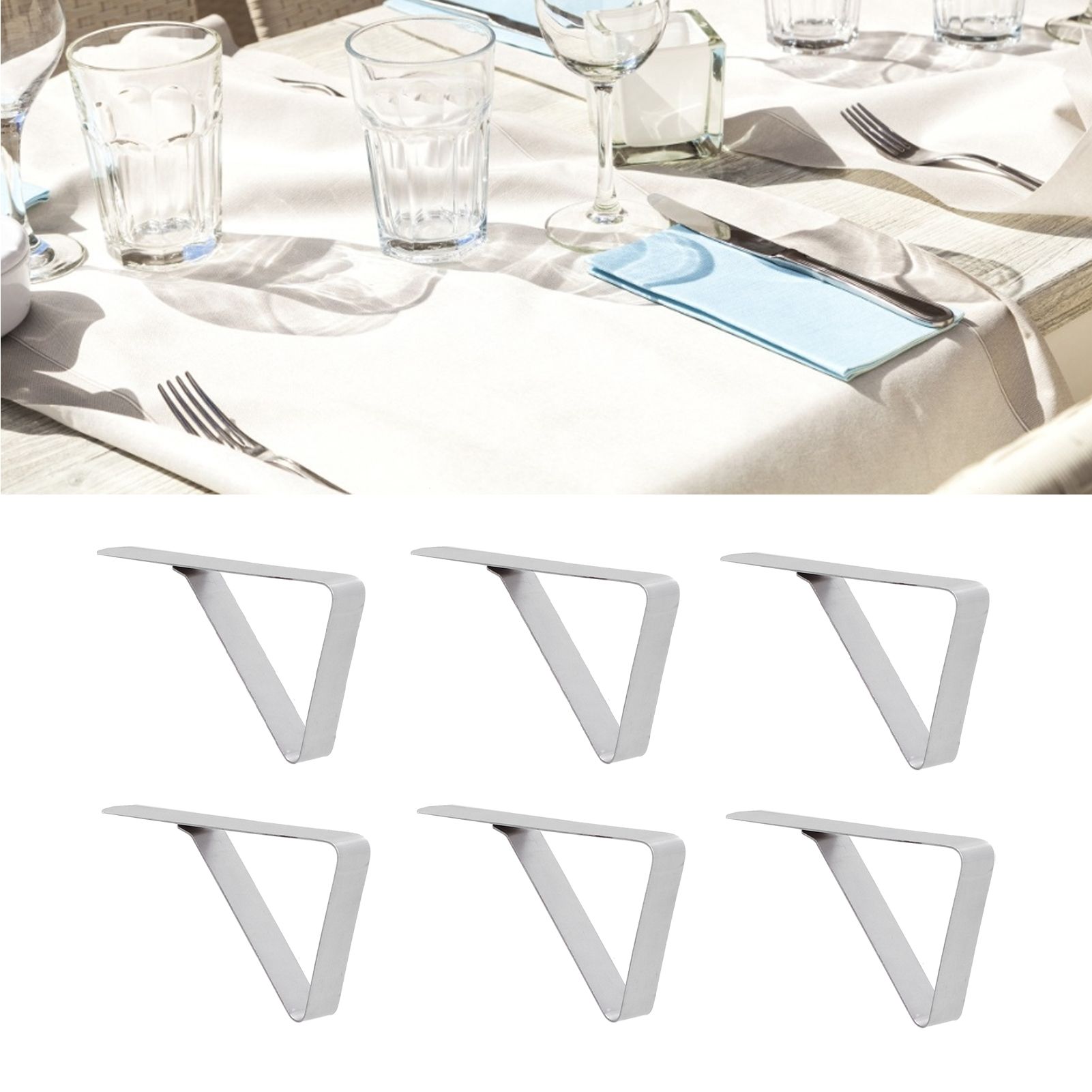 12Pcs Tablecloth Clip Stainless Steel Triangle Tablecloth Garden Dining Table view 11