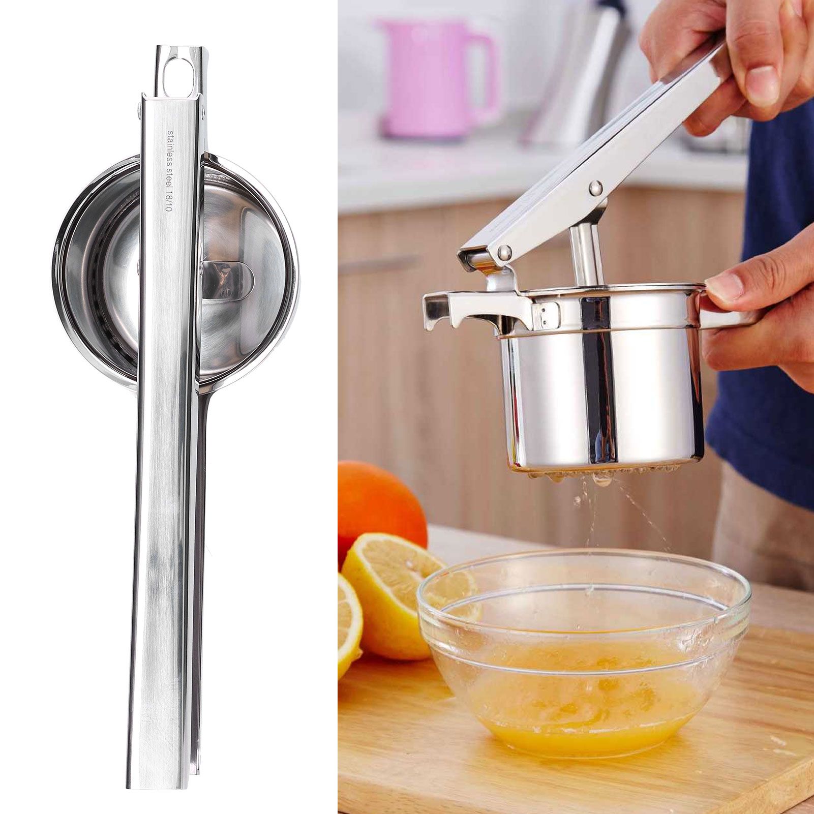 Stainless Steel Manual Juicer Healthy Convenient Beautiful Lightweight view 12