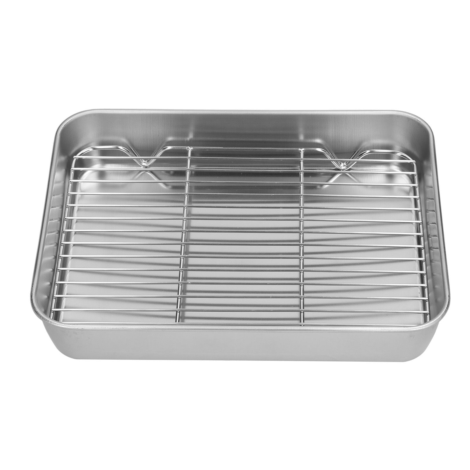 Roasting Pan and Rack Set Stainless Steel Easy Clean Rectangular Roaster with