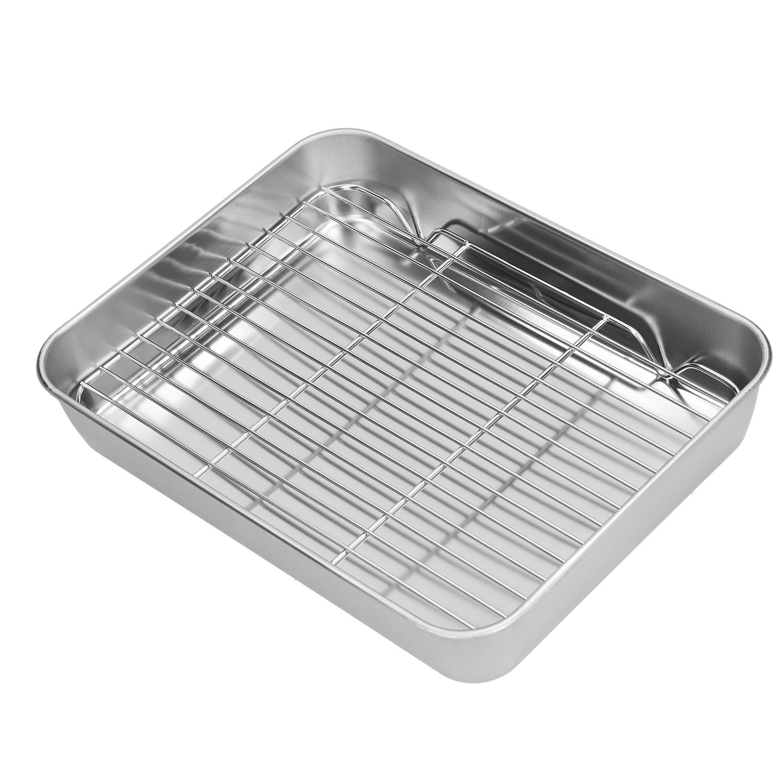 Roasting Pan and Rack Set Stainless Steel Easy Clean Rectangular Roaster with view 9