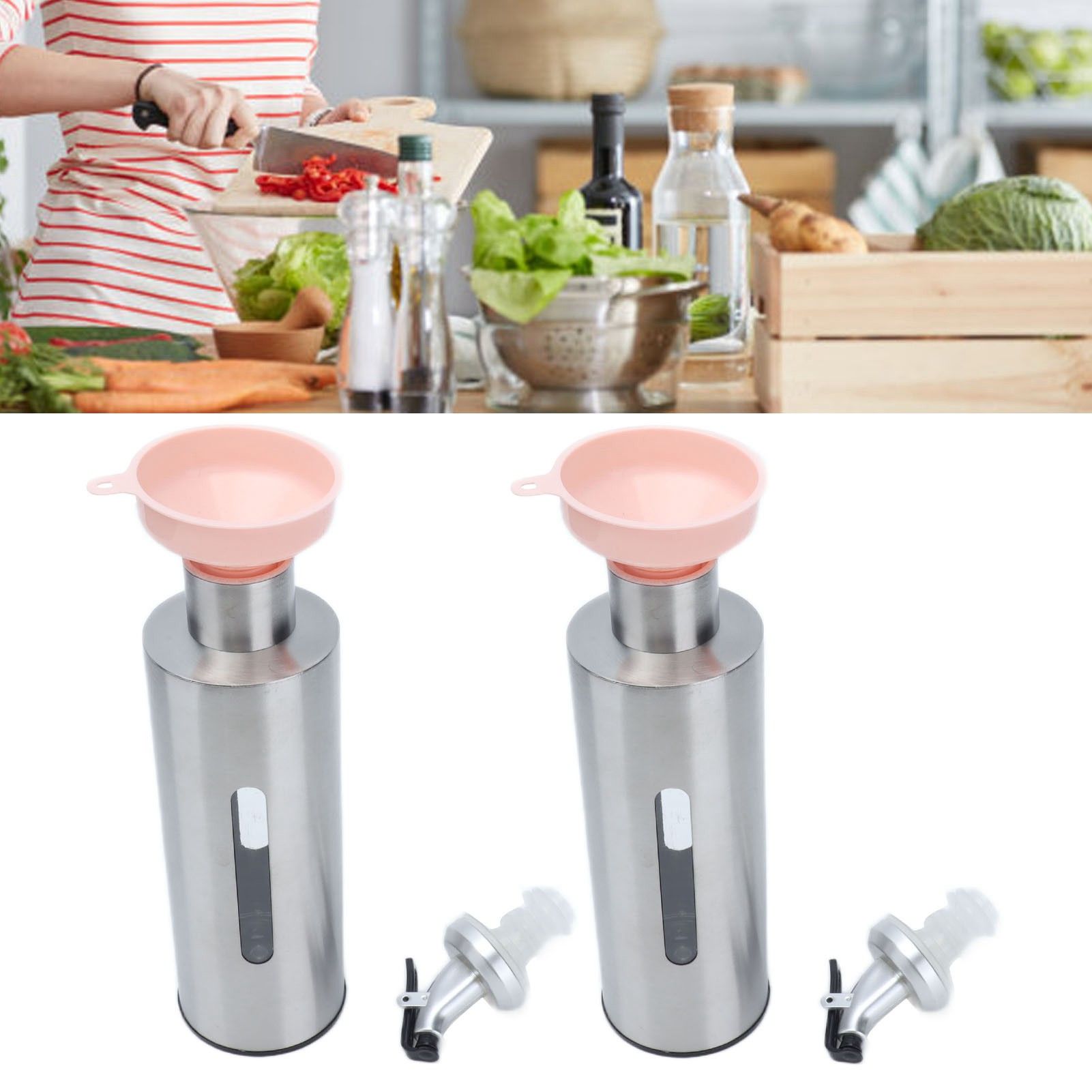 Oil Dispenser Bottle Stainless Steel Easy Refill and Cleaning Modern Olive Oil view 12