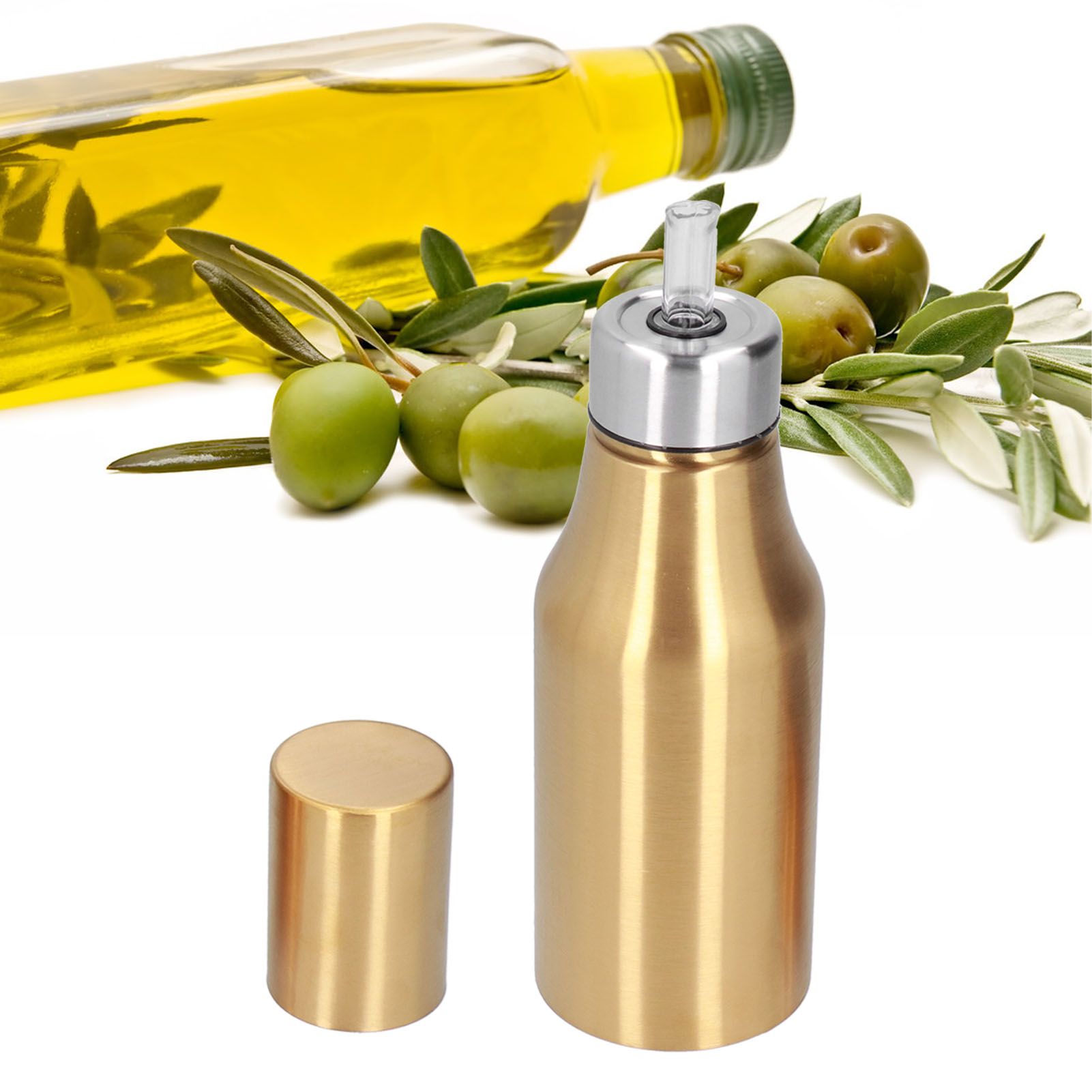 Stainless Steel Olive Oil Dispenser 500ML Leak Proof Dust Proof Kitchen Olive view 12