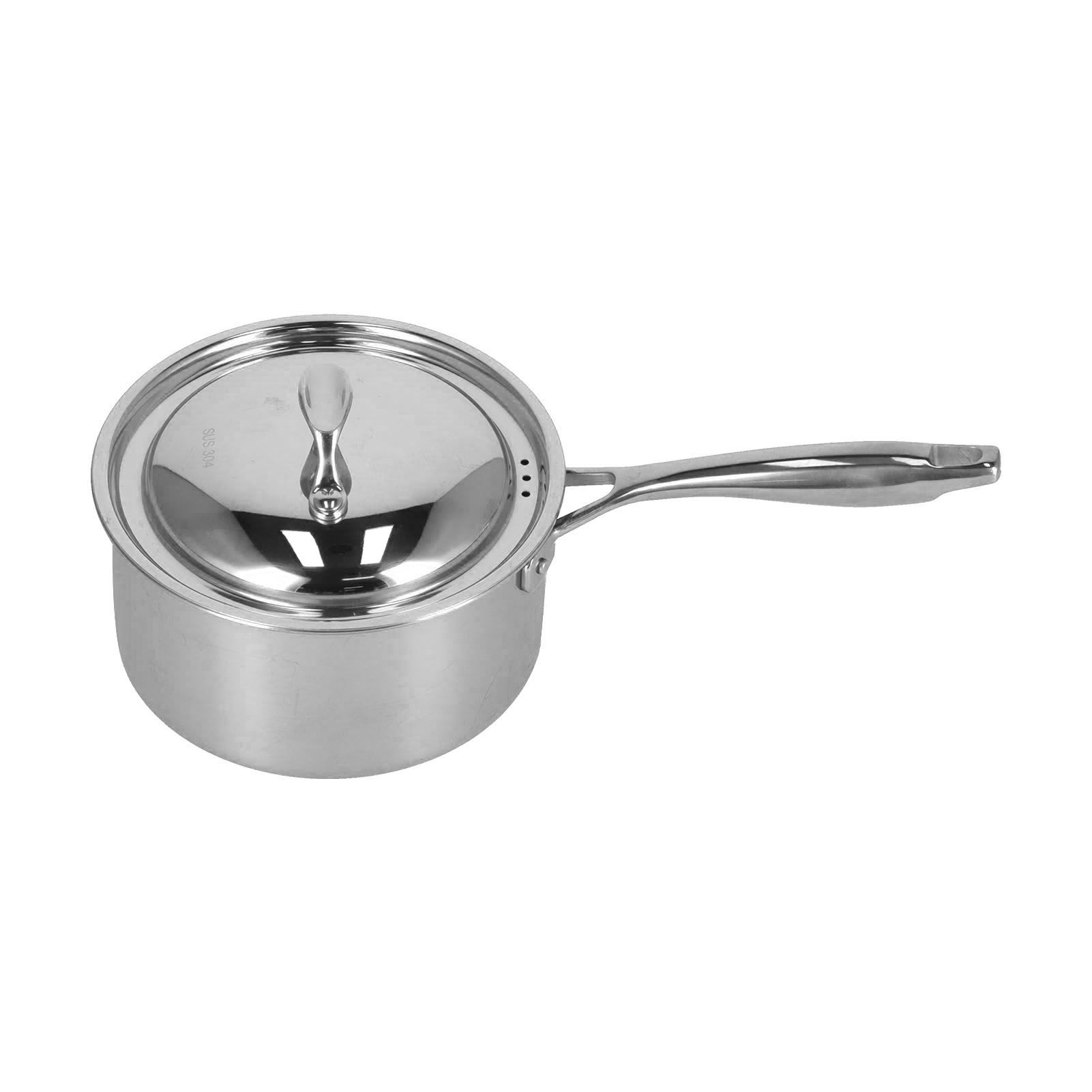 Sauce Pan 304 Stainless Steel Anti Slip Multipurpose Thicken Milk Pot with Lid