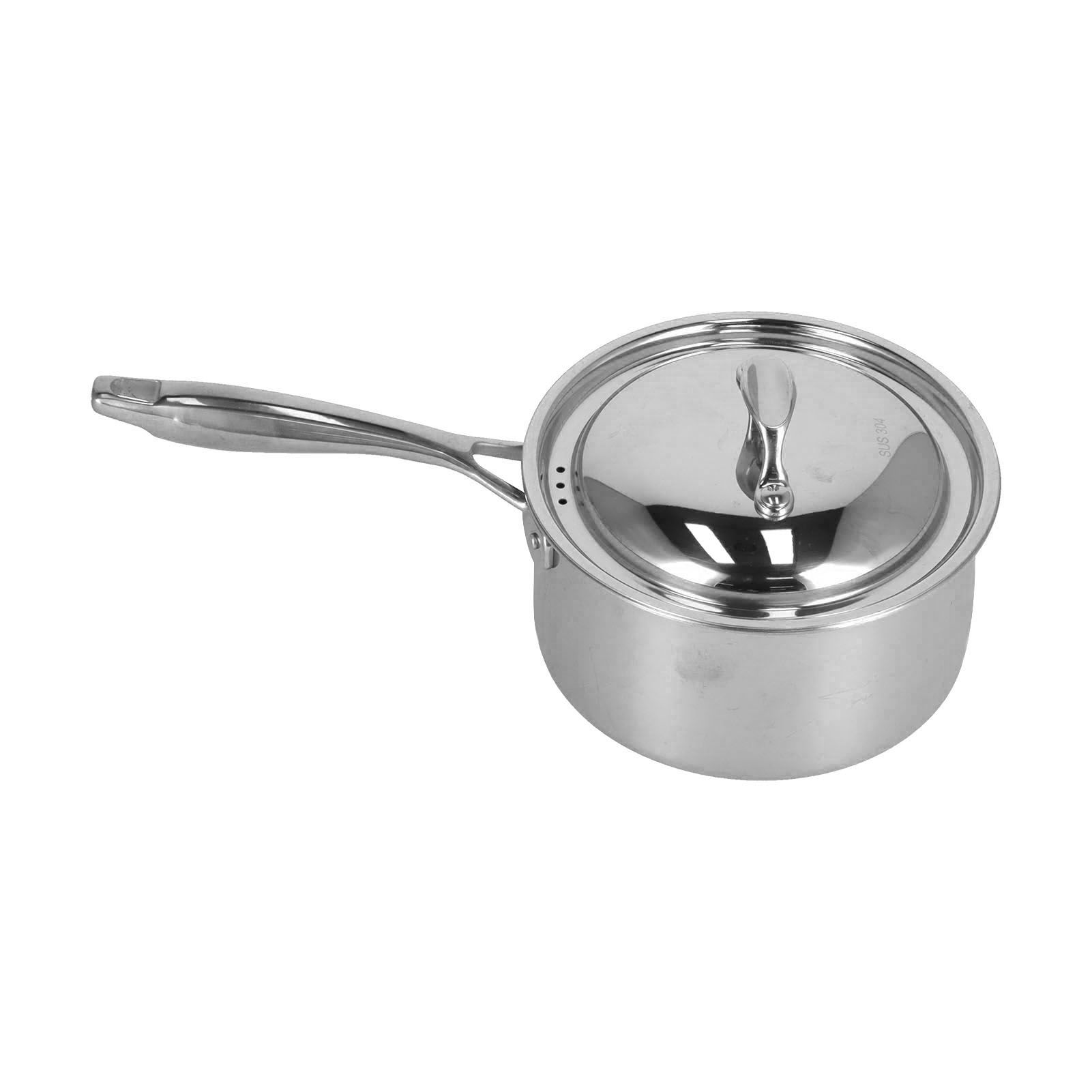 Sauce Pan 304 Stainless Steel Anti Slip Multipurpose Thicken Milk Pot with Lid view 3