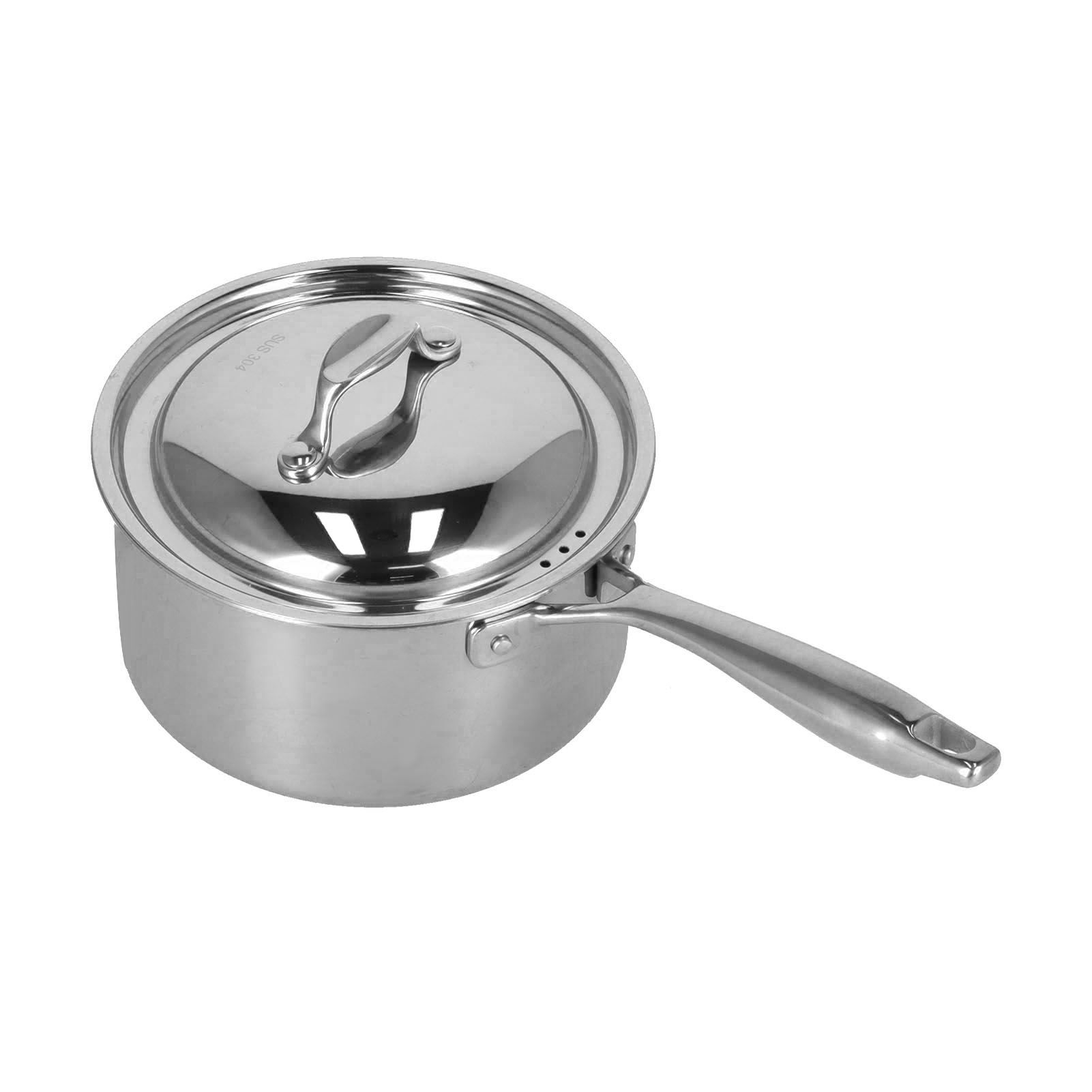 Sauce Pan 304 Stainless Steel Anti Slip Multipurpose Thicken Milk Pot with Lid view 4