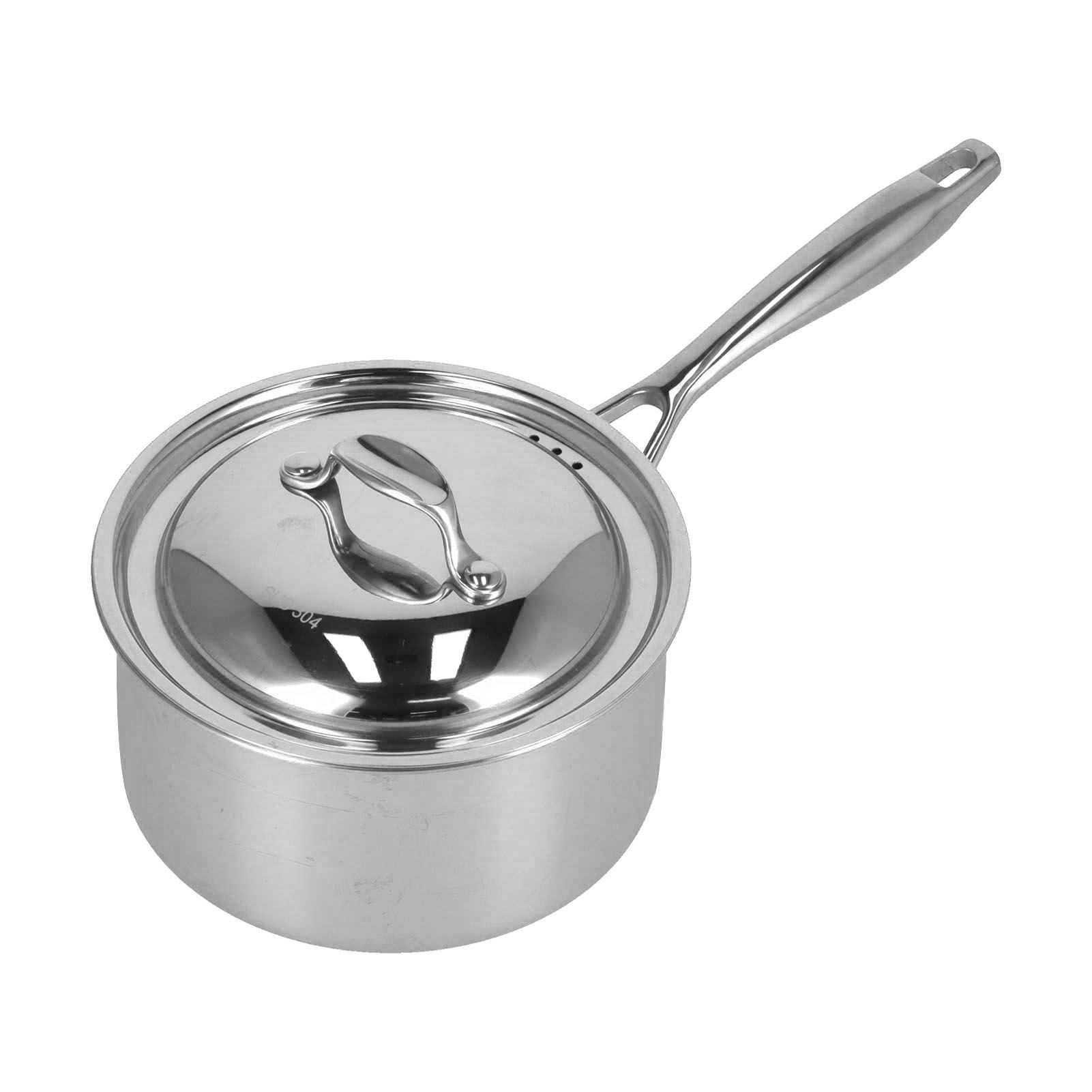 Sauce Pan 304 Stainless Steel Anti Slip Multipurpose Thicken Milk Pot with Lid view 5