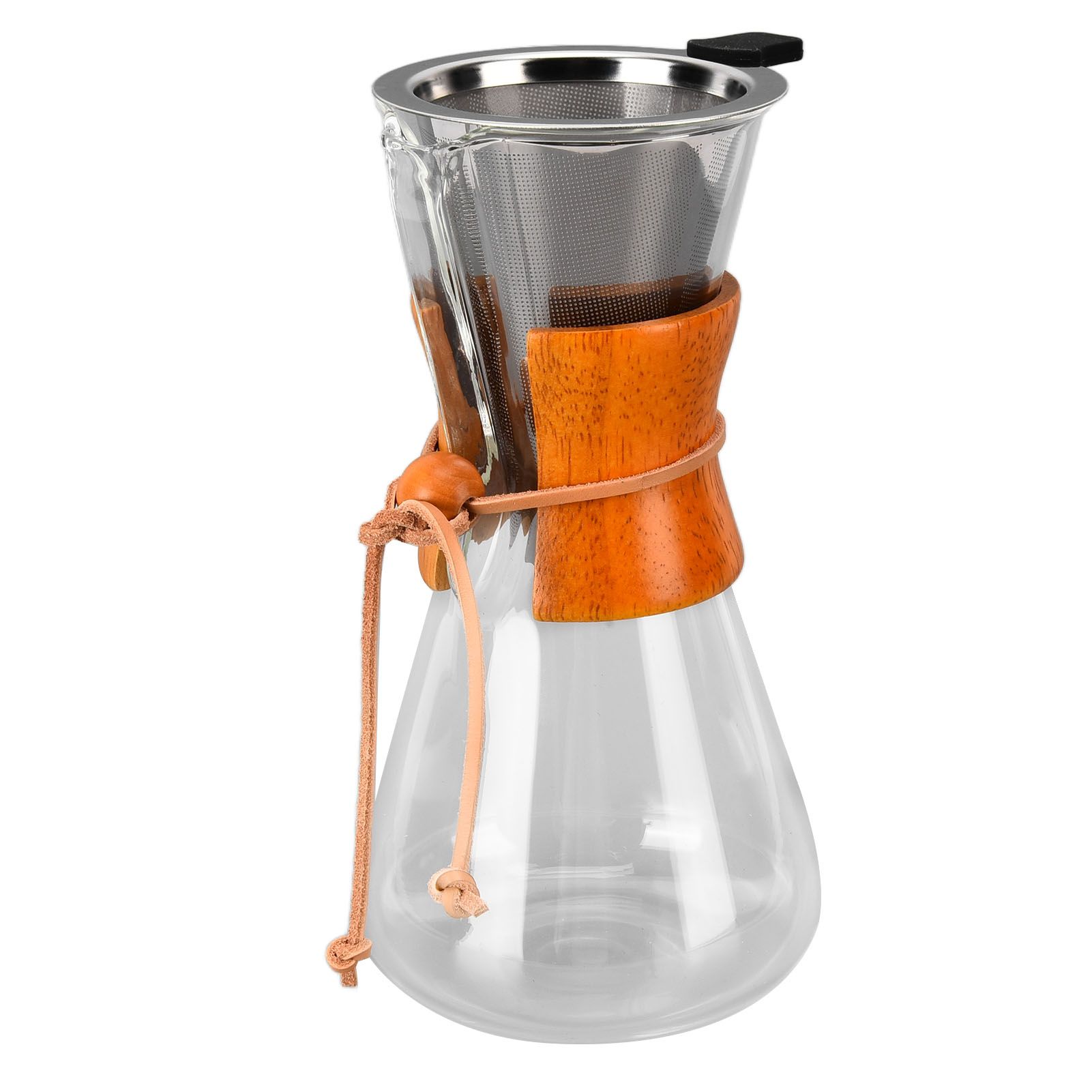 550ml Pour Over Coffee Dripper Bamboo Classic Heat Resistant Glass Coffee view 6