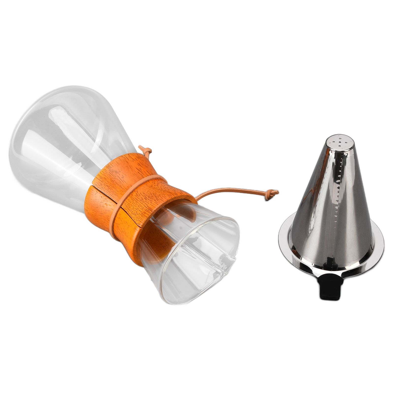 550ml Pour Over Coffee Dripper Bamboo Classic Heat Resistant Glass Coffee view 8