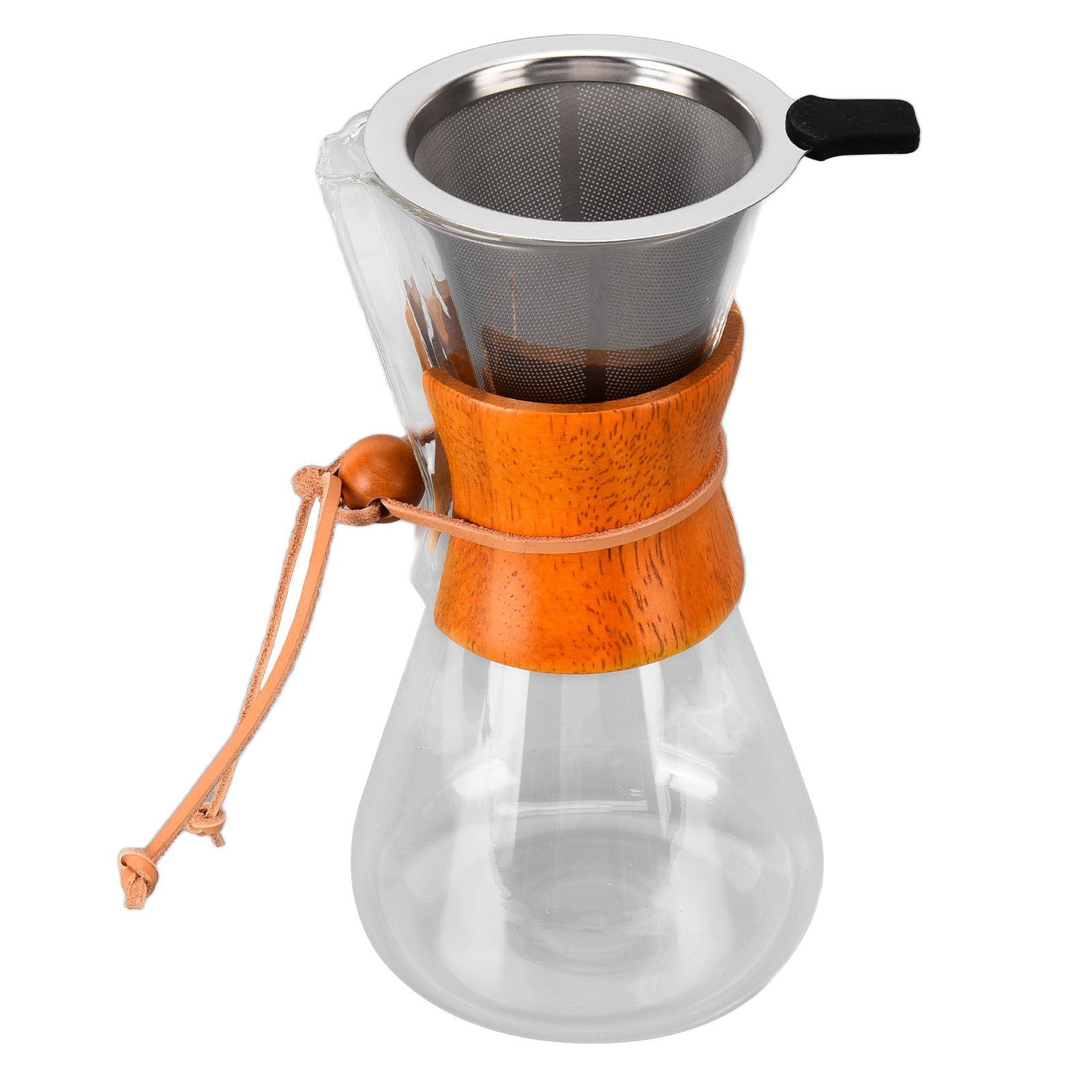 550ml Pour Over Coffee Dripper Bamboo Classic Heat Resistant Glass Coffee view 9