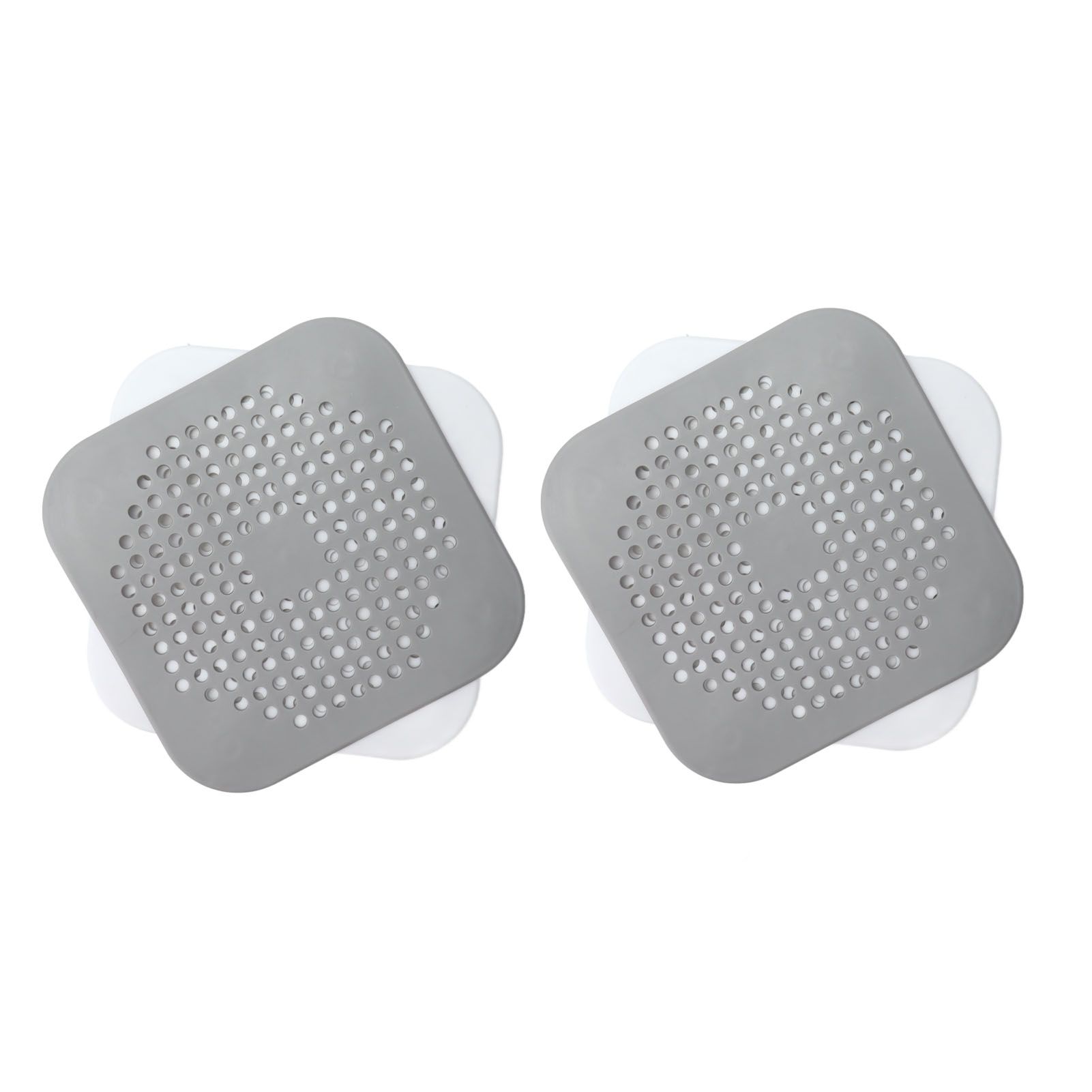 4 Pcs Drain Hair Catcher Square TPR Shower Hair Stopper with Suction Cup for view 4