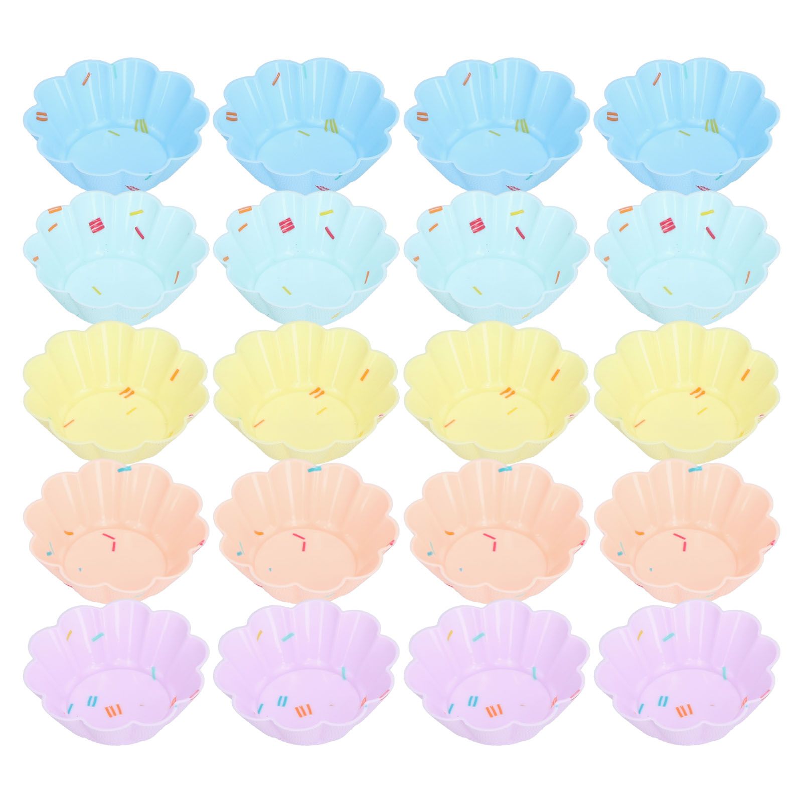 20Pcs Small Cake Cup Baking Mold Reusable Easy Clean Silicone Mini Cupcake