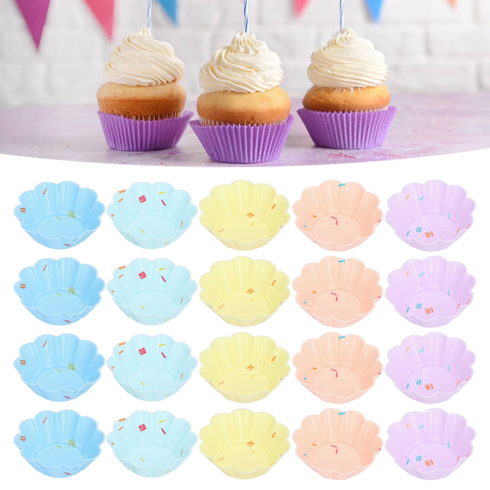 20Pcs Small Cake Cup Baking Mold Reusable Easy Clean Silicone Mini Cupcake view 12