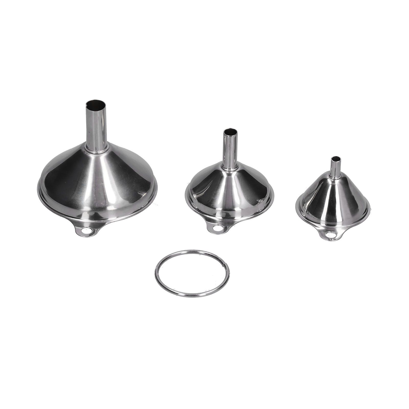 3Pcs Stainless Steel Funnel Filling Bottles Funnel Oil Leaking Separatory