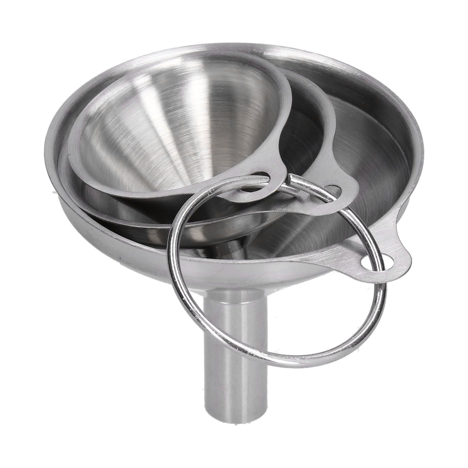 3Pcs Stainless Steel Funnel Filling Bottles Funnel Oil Leaking Separatory view 3