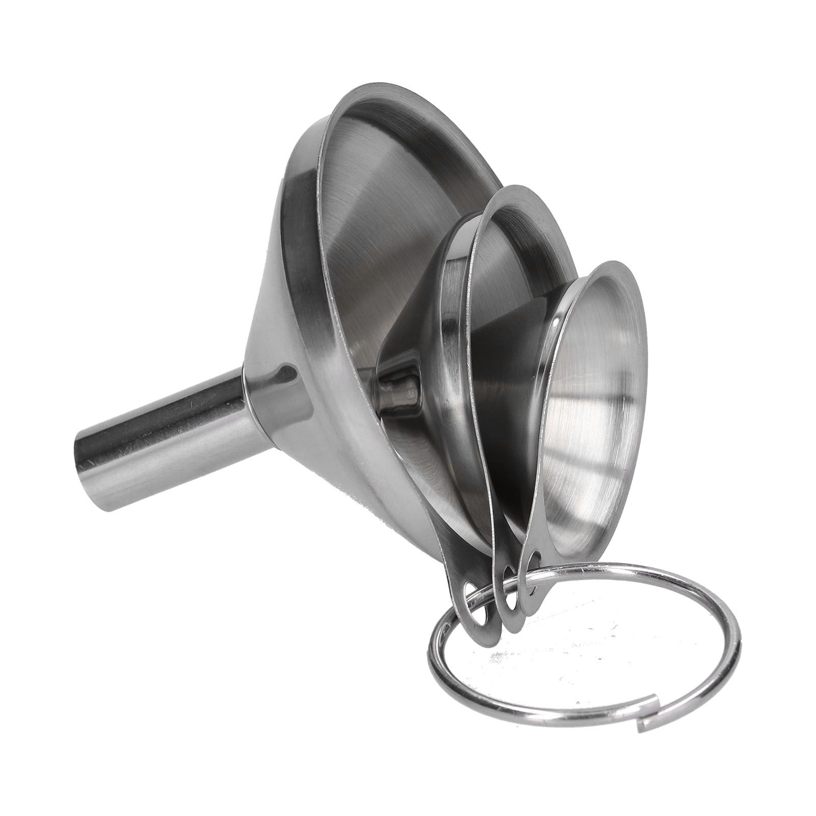 3Pcs Stainless Steel Funnel Filling Bottles Funnel Oil Leaking Separatory view 4