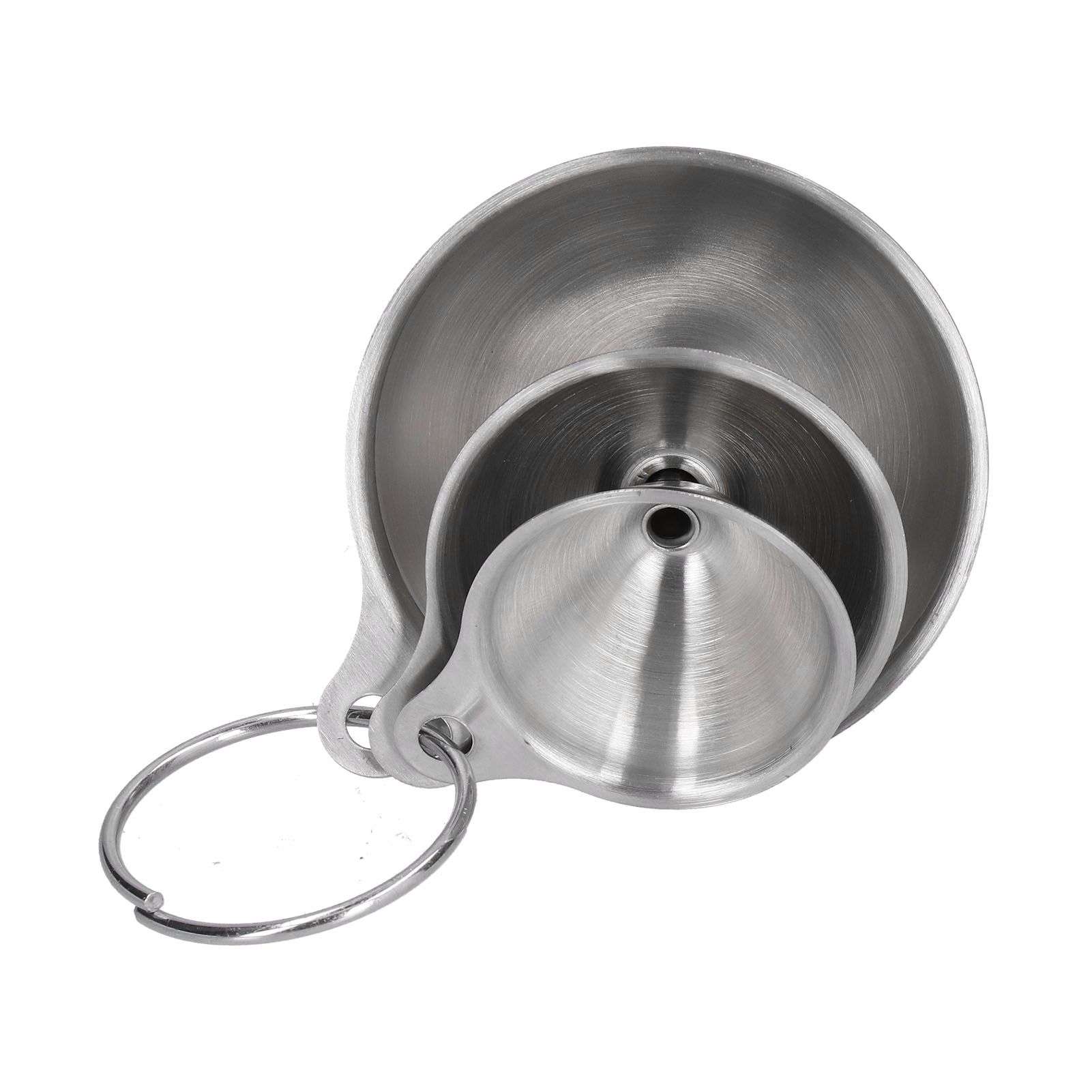 3Pcs Stainless Steel Funnel Filling Bottles Funnel Oil Leaking Separatory view 7