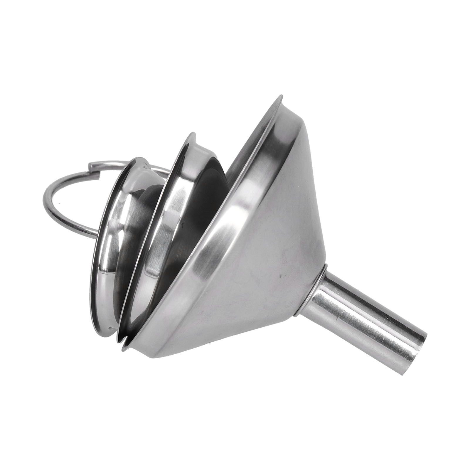 3Pcs Stainless Steel Funnel Filling Bottles Funnel Oil Leaking Separatory view 9
