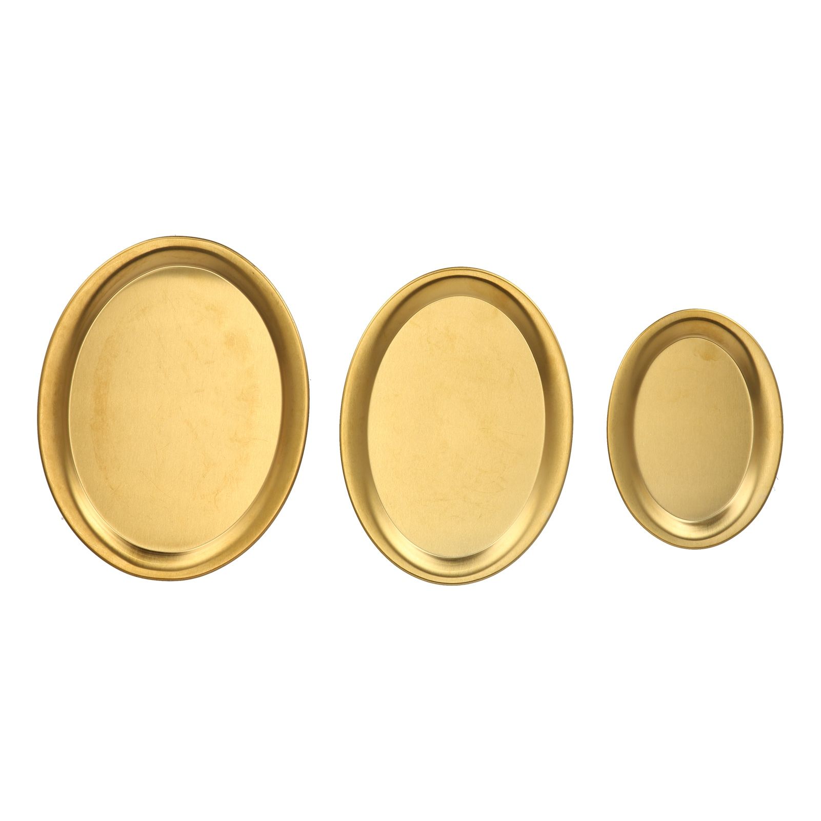 3pcs Stainless Steel Dessert Tray Mirror Polishing Process Snack Jewelry