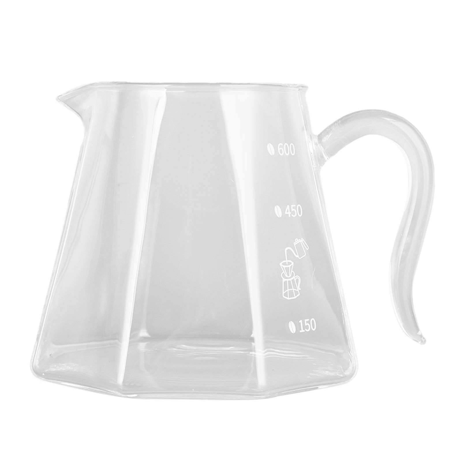 600ml Hand Drip Coffee Glass Cup with Unique Eagle Beak Handles for Making Coffee view 3