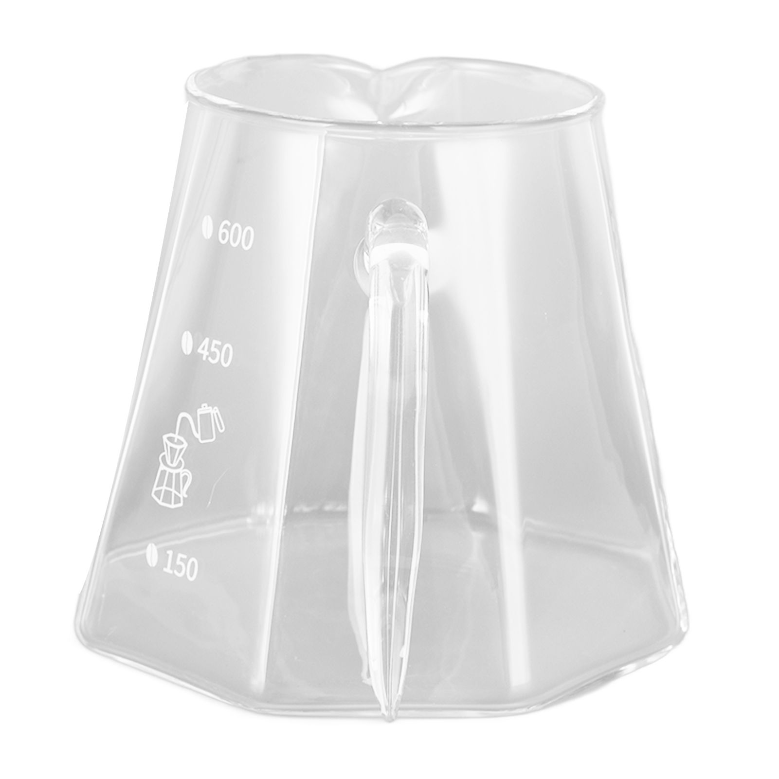 600ml Hand Drip Coffee Glass Cup with Unique Eagle Beak Handles for Making Coffee view 4