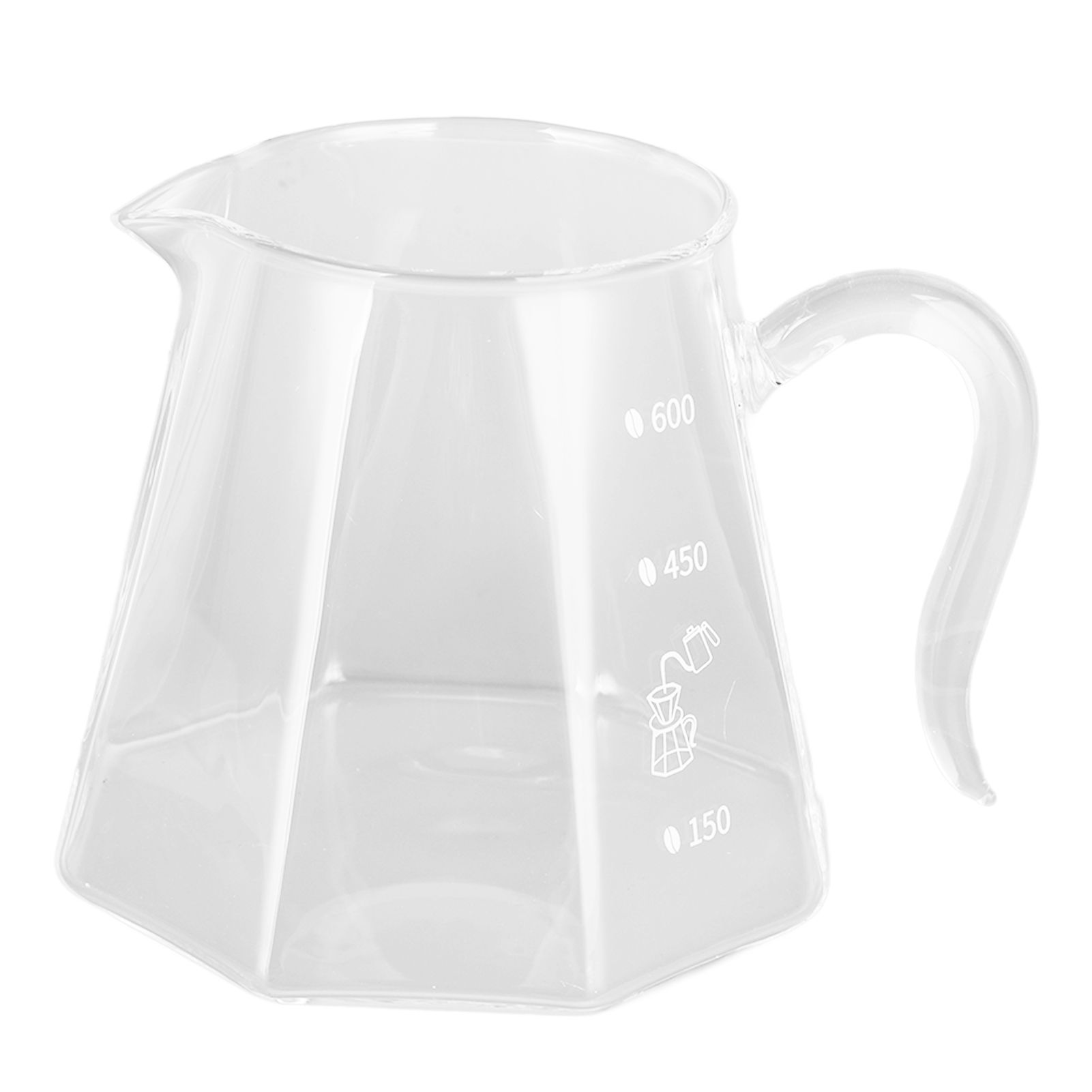 600ml Hand Drip Coffee Glass Cup with Unique Eagle Beak Handles for Making Coffee view 5