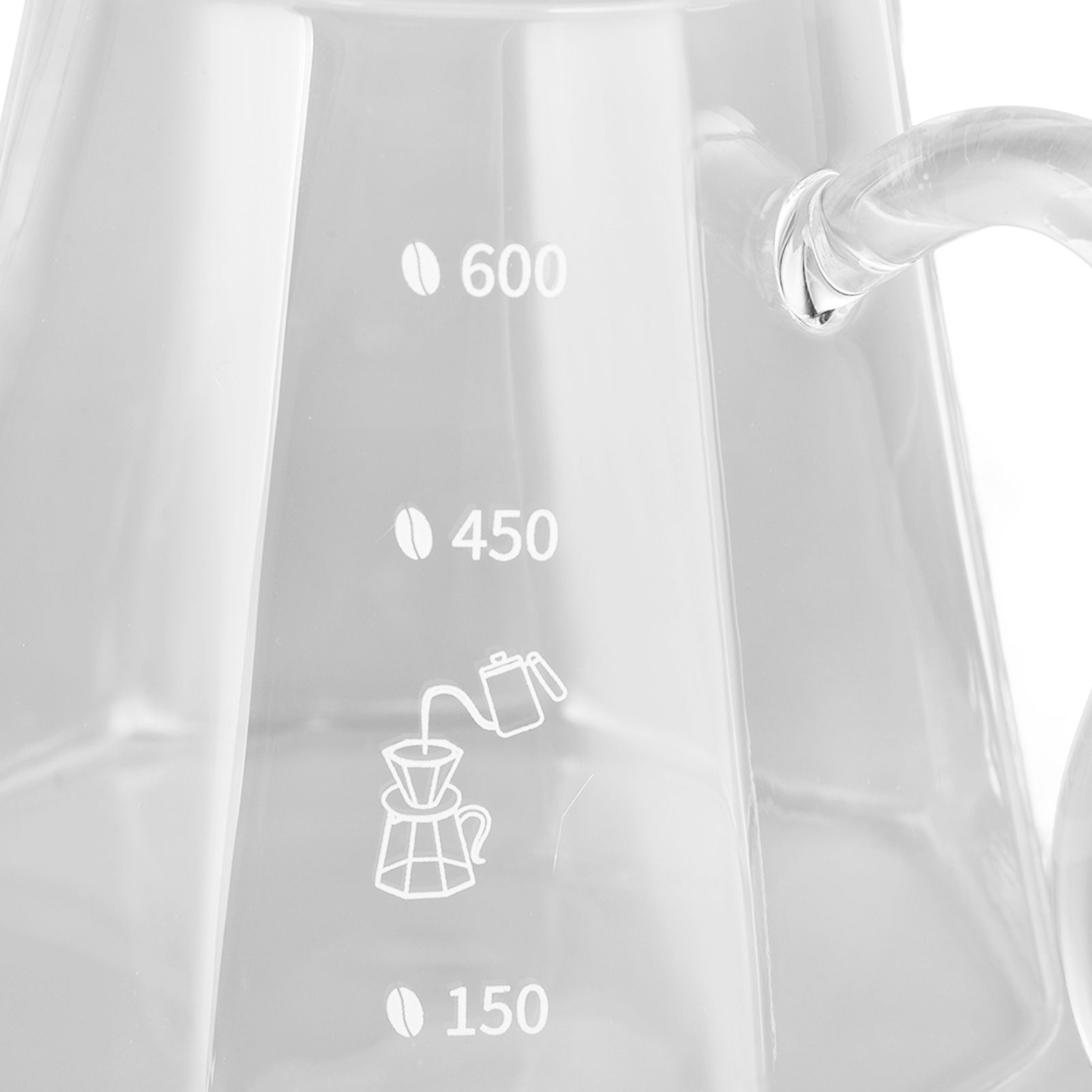 600ml Hand Drip Coffee Glass Cup with Unique Eagle Beak Handles for Making Coffee view 14