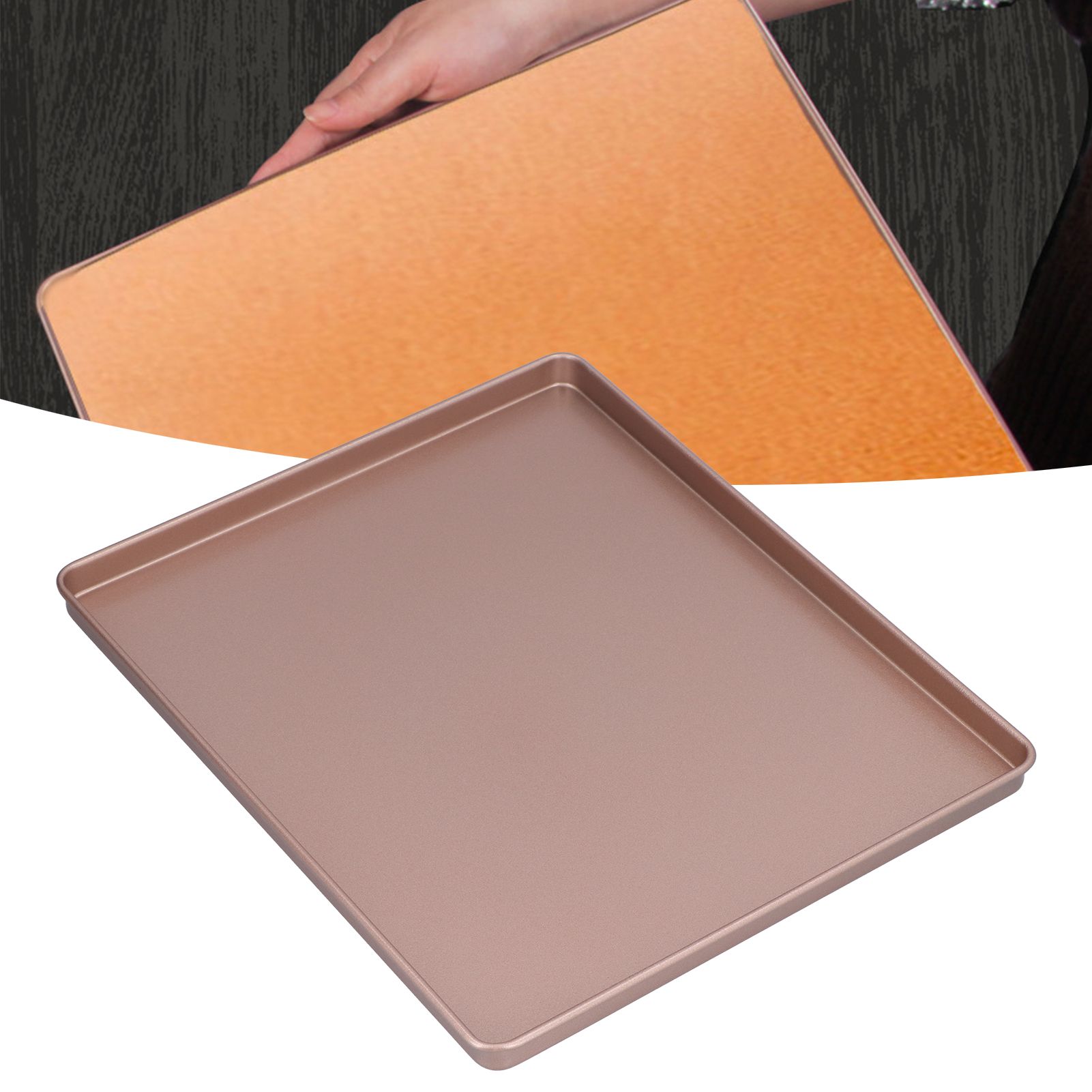 Multifunctional Baking Pan Rose Gold Non Stick Pizza Bread Bakeware Carbon view 11