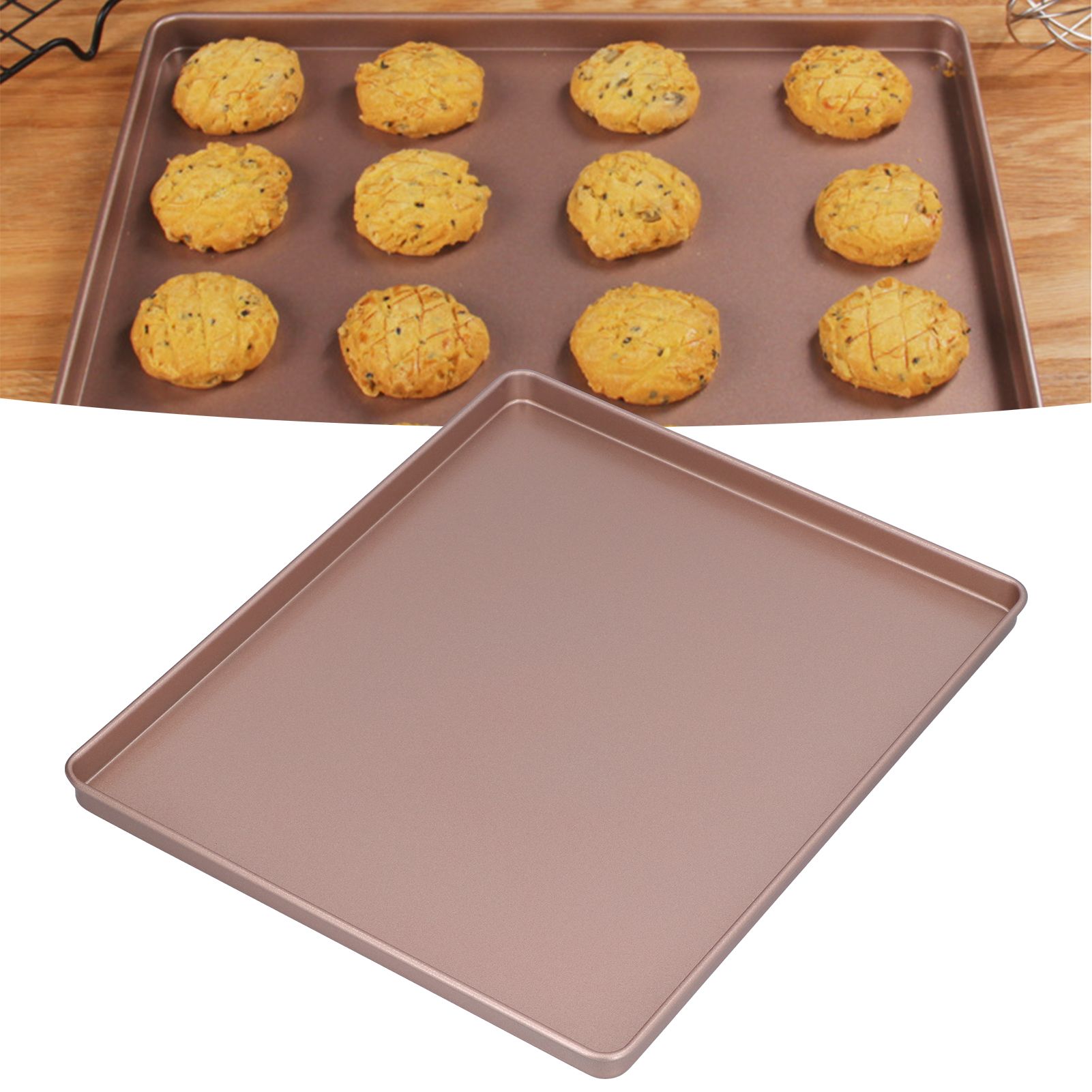 Multifunctional Baking Pan Rose Gold Non Stick Pizza Bread Bakeware Carbon view 12