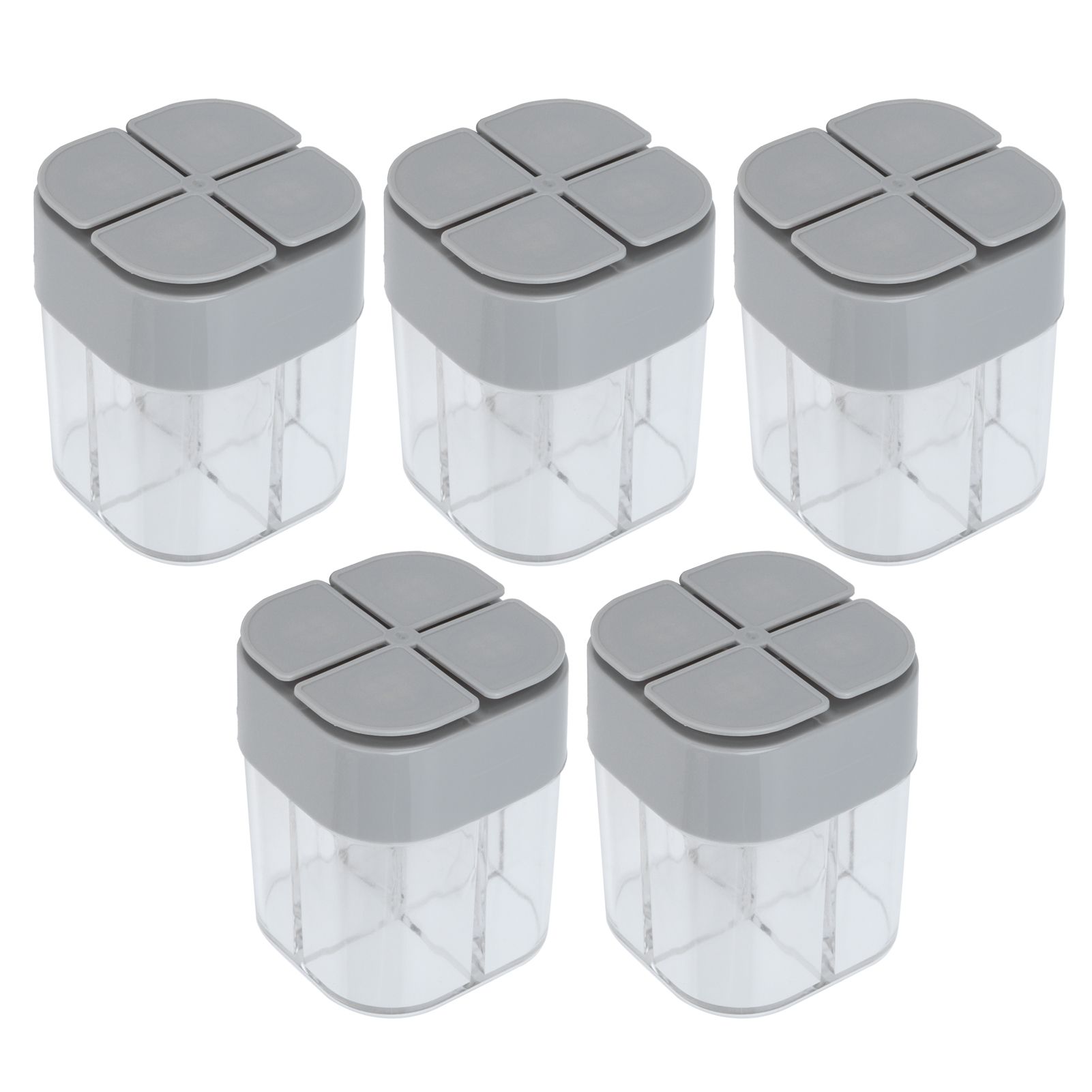 5pcs 4 in 1 Spice Container Seasoning Spice Shaker with Sealed Lid for Home