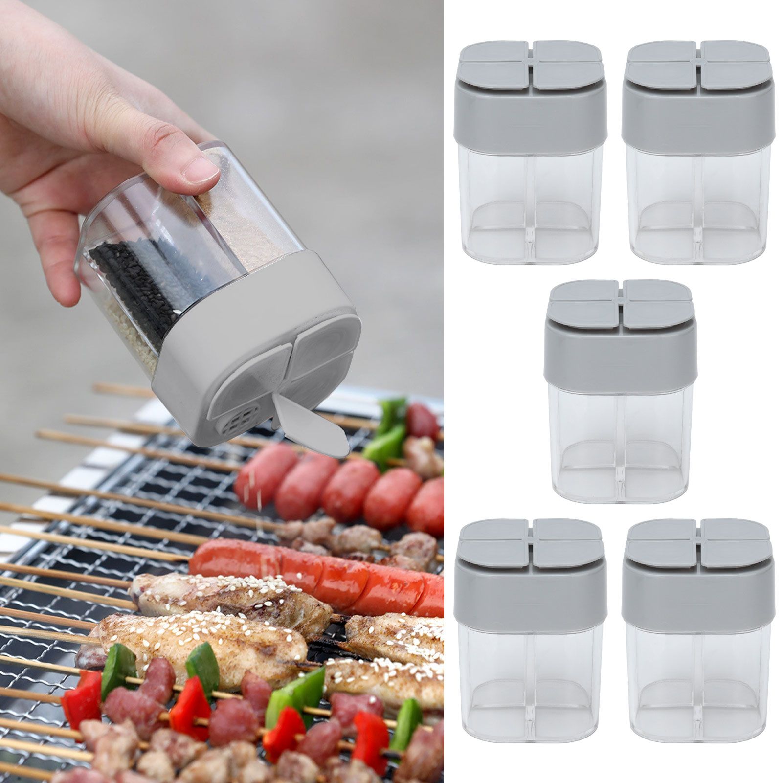 5pcs 4 in 1 Spice Container Seasoning Spice Shaker with Sealed Lid for Home view 12