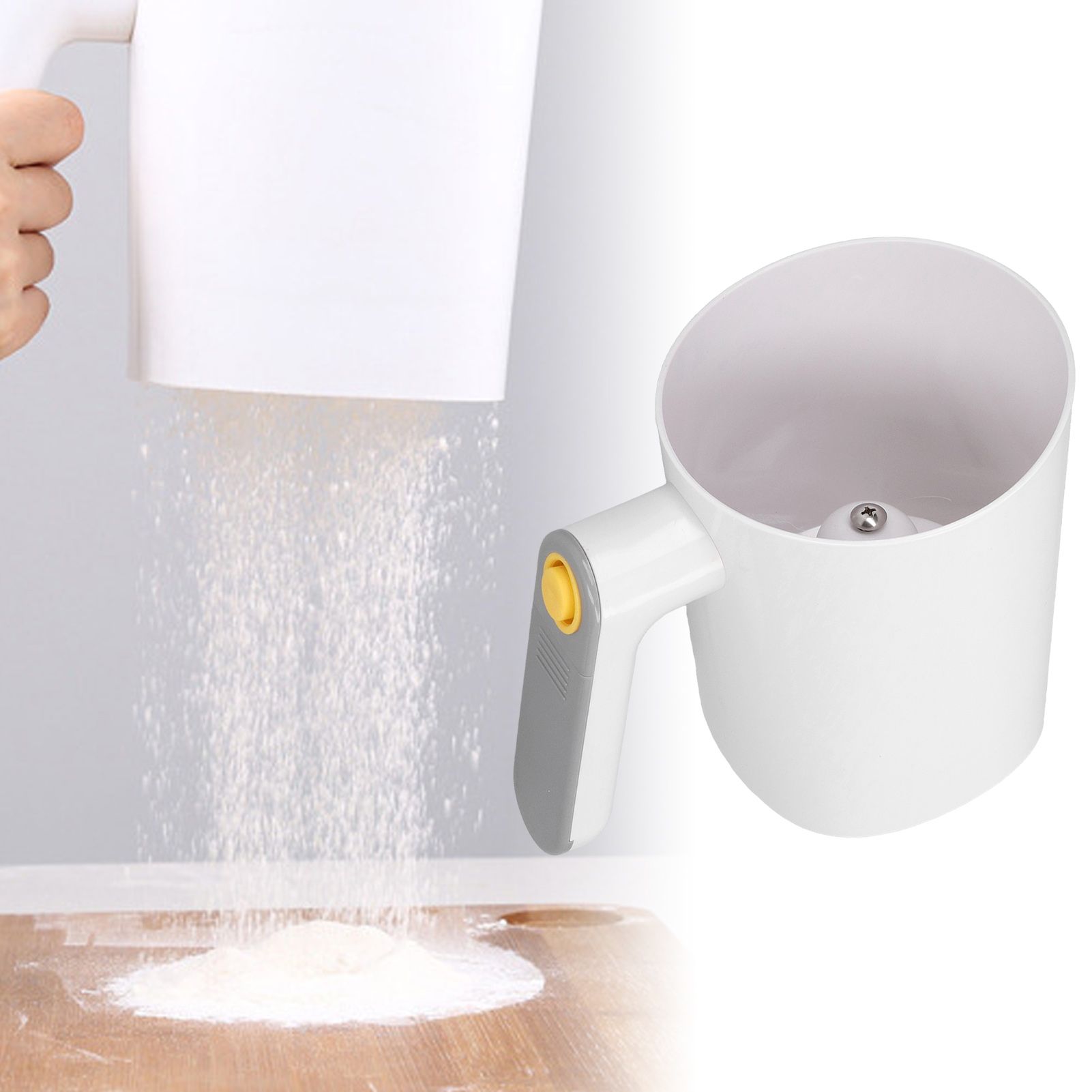 Flour Sieve 2 Using Modes Handheld Electric Cup Shape White Powder Sieve for view 11