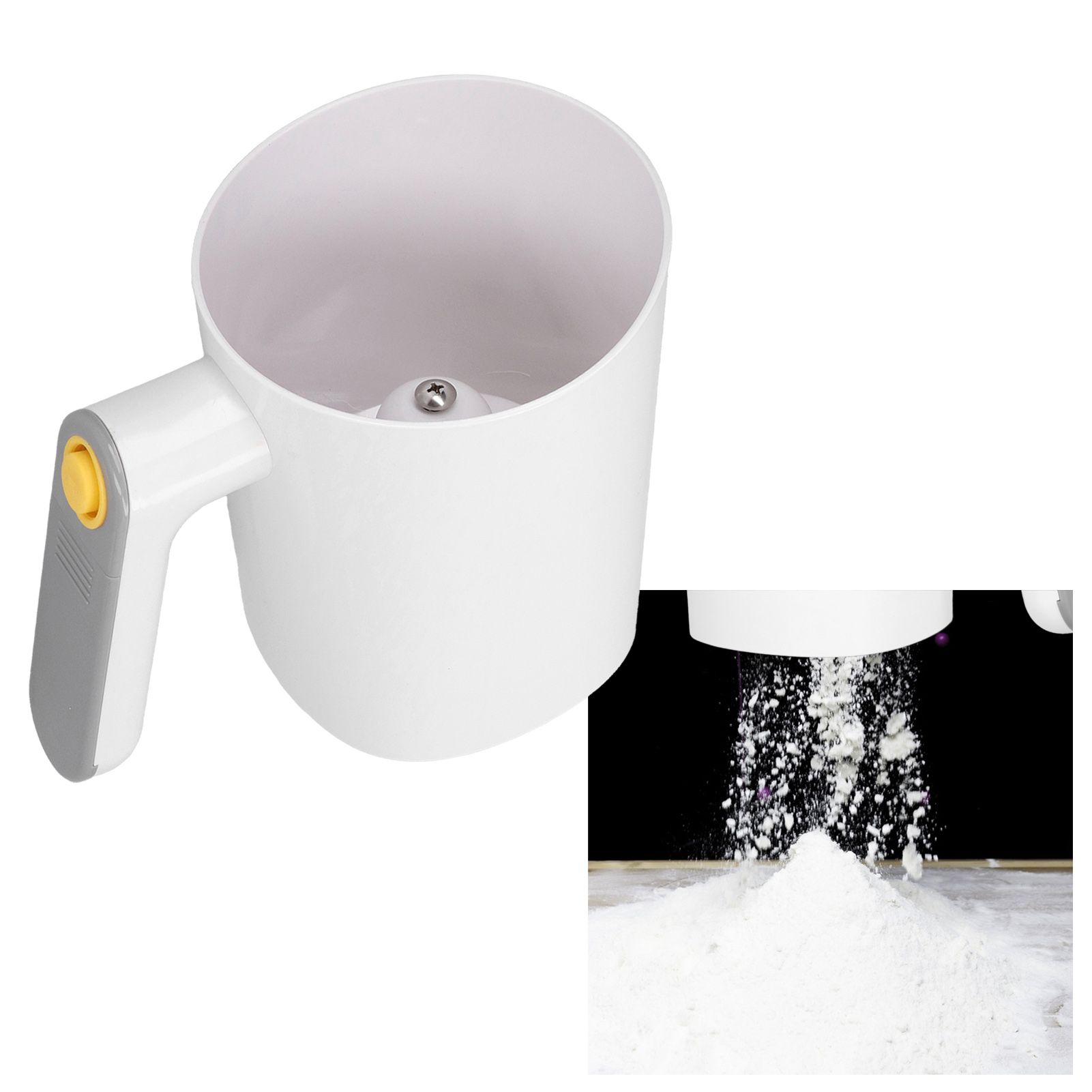 Flour Sieve 2 Using Modes Handheld Electric Cup Shape White Powder Sieve for view 12