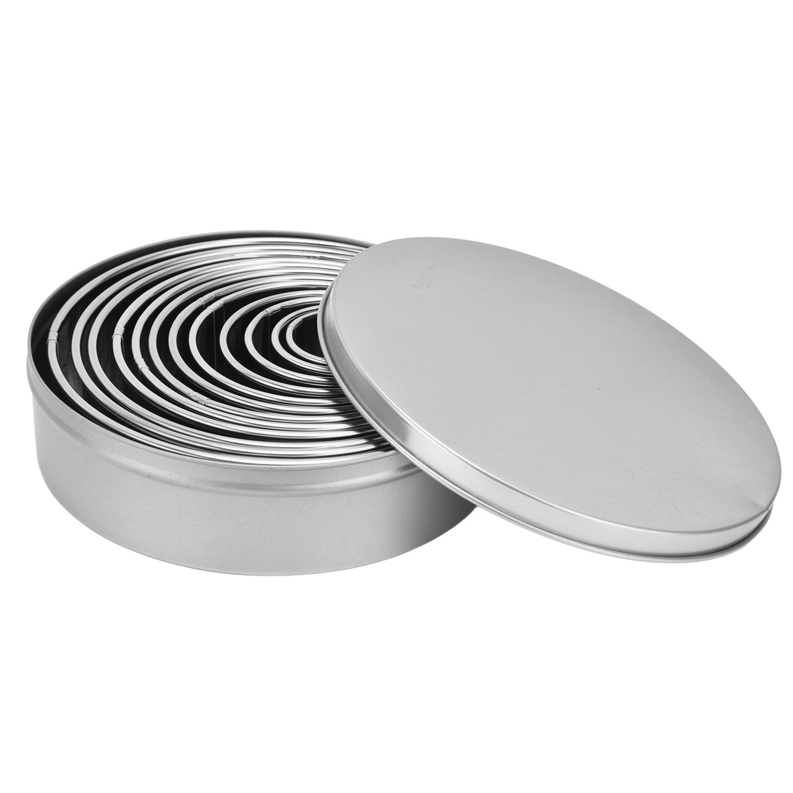 12pcs Portable Round Cookie Molds Mousse Cake Ring Mould Stainless Steel view 9